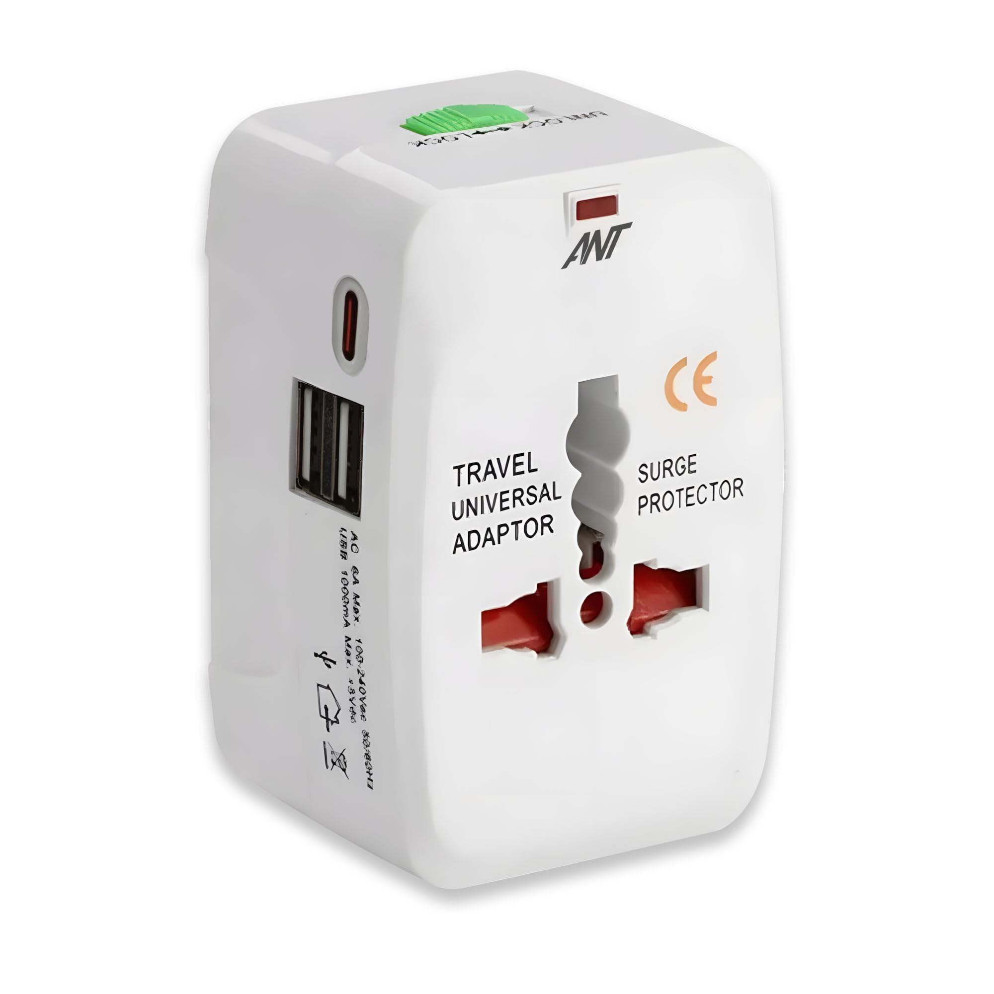 Ant Amigo 201 Universal Travel Adapter with 3 Type-C & 2 USB Ports, Worldwide All-in-One International Plug Adapter for 150+ Countries, Fast Charging Travel Charger for Phone Laptop Camera_White-image-18
