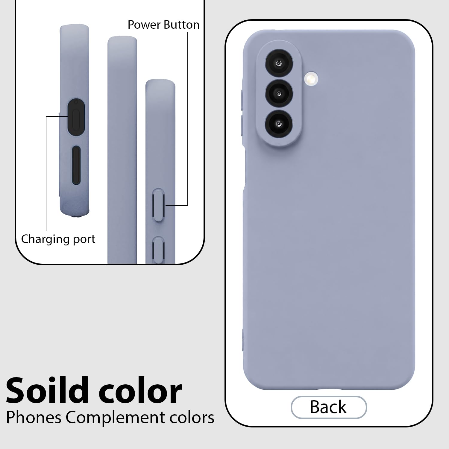 Samsung Galaxy M36/F36 Silicone Case - Shockproof & Grey -6 Samsung Galaxy M36/F36 Silicone Case - Shockproof & Grey -6