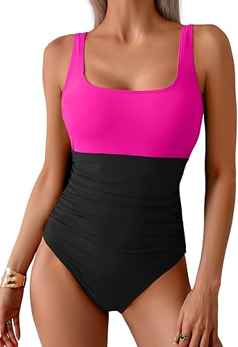 B2prity Womens One Piece Swimsuit Tummy Control Slimming Bathing Suit High Waist