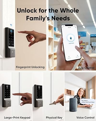 Miniatura 3 de eufy Security Smart Lock E30, cerradura de puerta de entrada sin llave con ecosistema Apple Home, cerrojo Wi-Fi integrado, cerradura de puerta