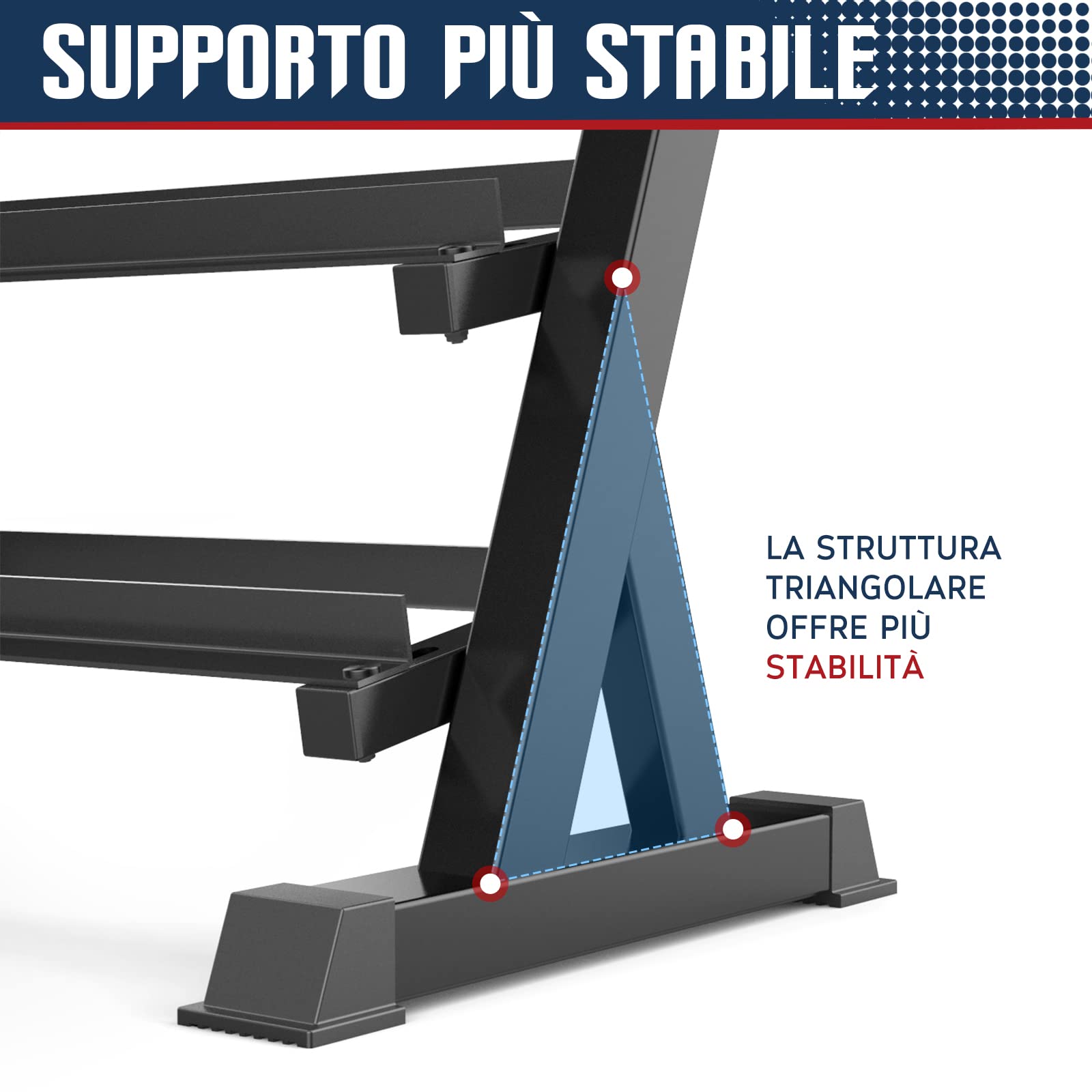 Dripex Rastrelliera Manubri 3 Piani può regolare la larghezza, Porta Manubri Palestra Casa, Max 500 kg, Nero (Solo per Manubri)