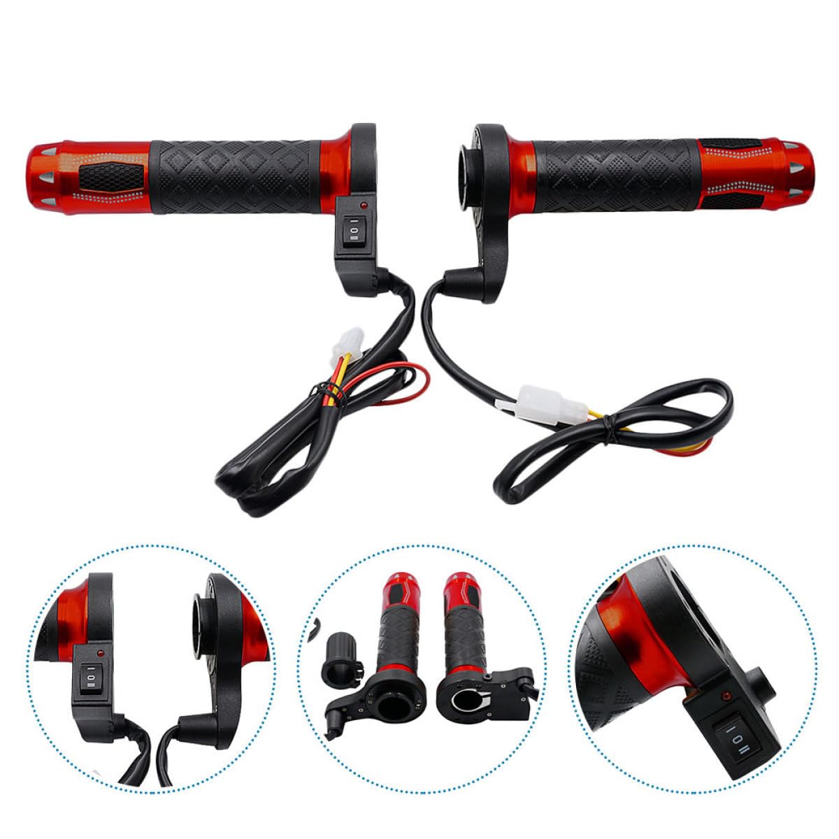 1 Paire poignée électrique de poignée chauffante Scooter Poignées chauffantes pour Scooter Motos électriques Guidon Electrique Guidon de chauffé à Chaud réaménager
