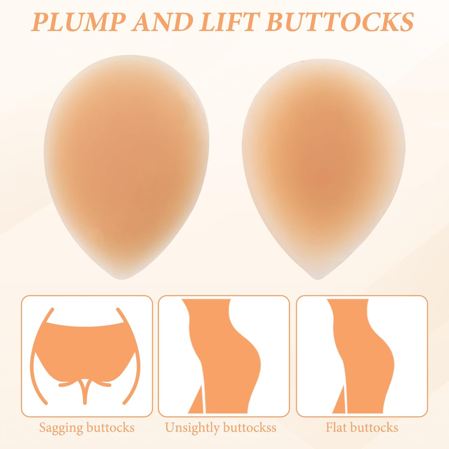 Hip Dip Pads, Silicone Butt Pads for Women, Reusable Hip Enhancer Shapewear, Self-Adhesive Butt Pad for an Instant Hourglass Figure(Skin Color) - Image 4