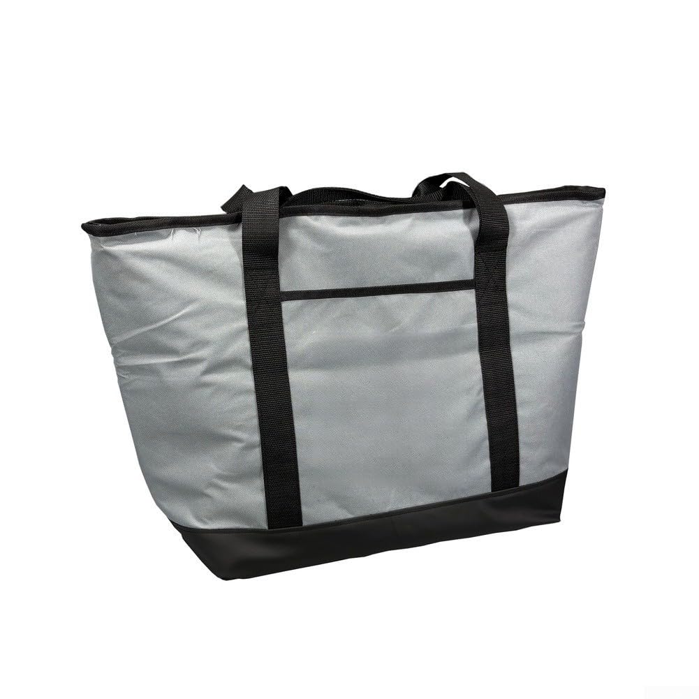 Bolsa aislante para alimentos, tela Oxford 600D, 23 x 24 x 15 cm, bolsa isotérmica con asas para el transporte (gris)