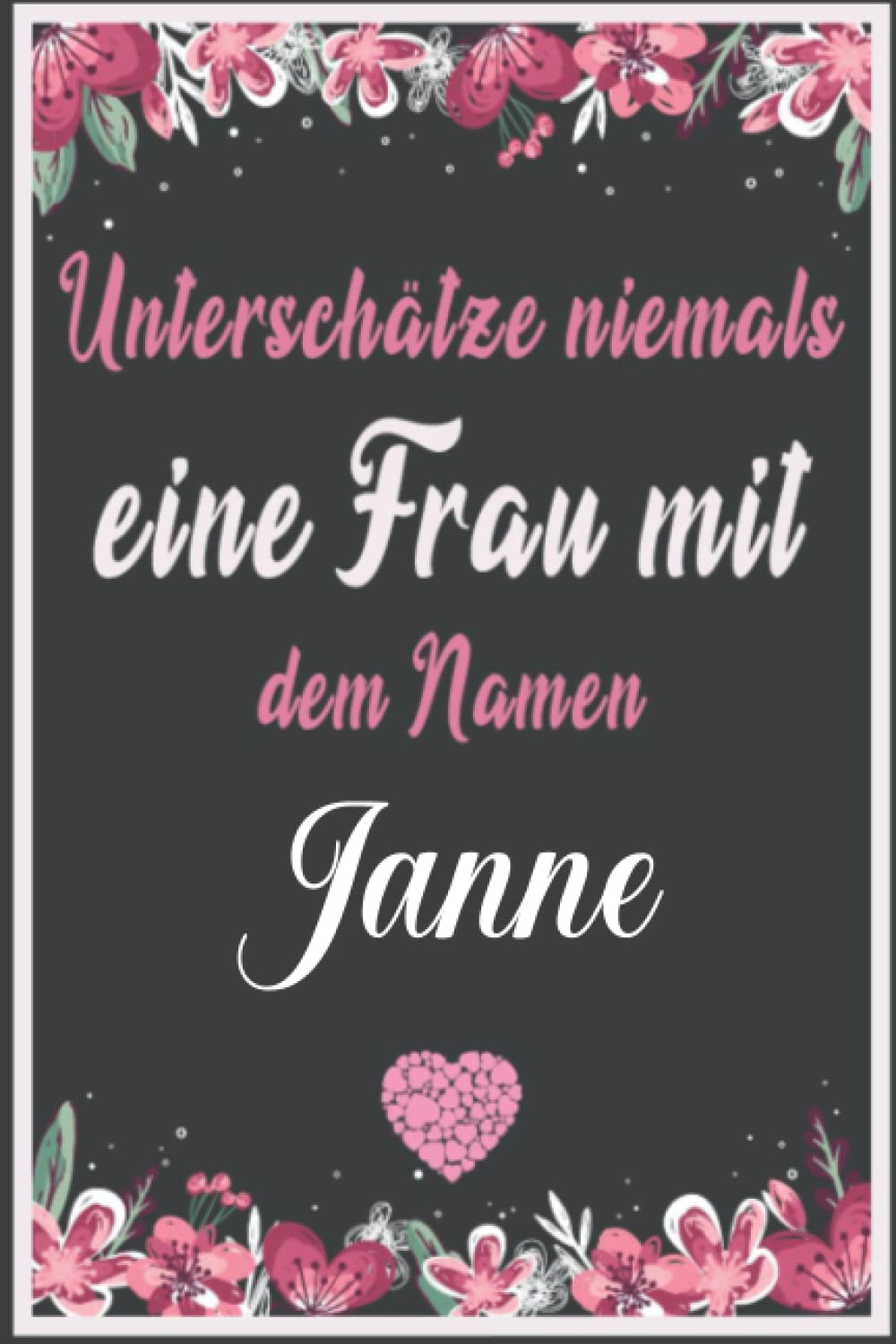 Unterschätze niemals eine Frau mit dem Namen Janne: Das perfekte Geschenk | personalisiert mit dem Namen Janne| Wichtelgeschenke für Frauen