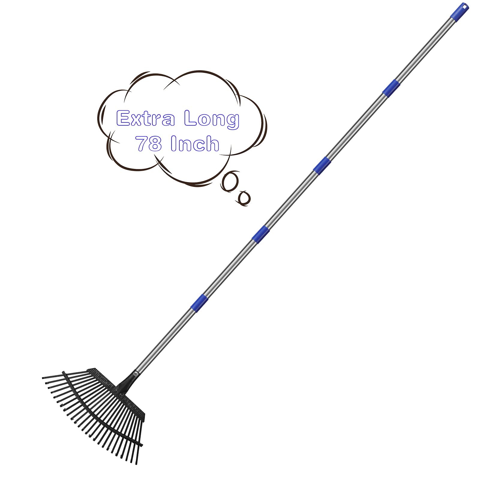 Buy Rakes for Leaves Heavy Duty, 3678 Inch Adjustable Length Stainless