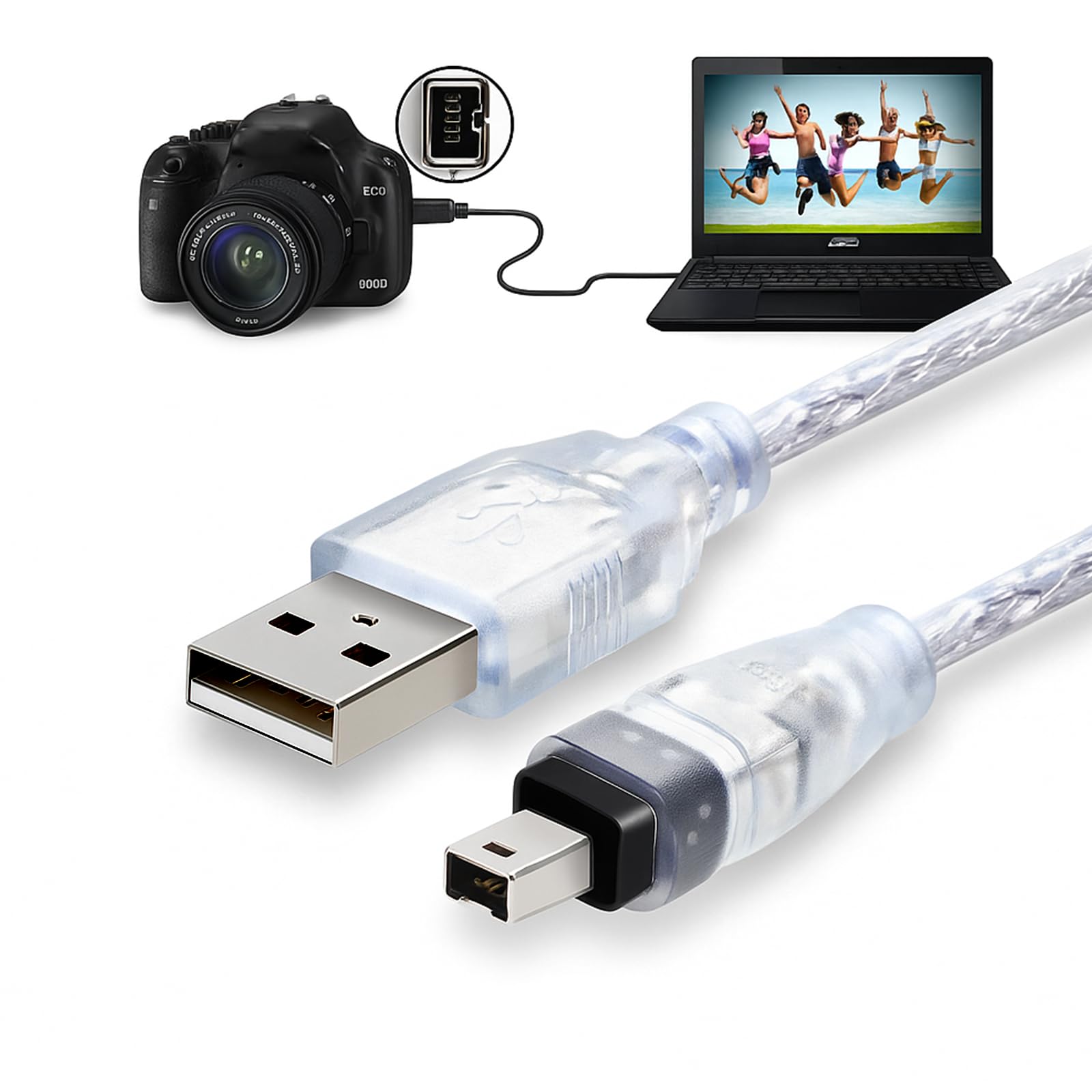 FireWire na USB C 1394 4-pinowy kabel przejściowy męski