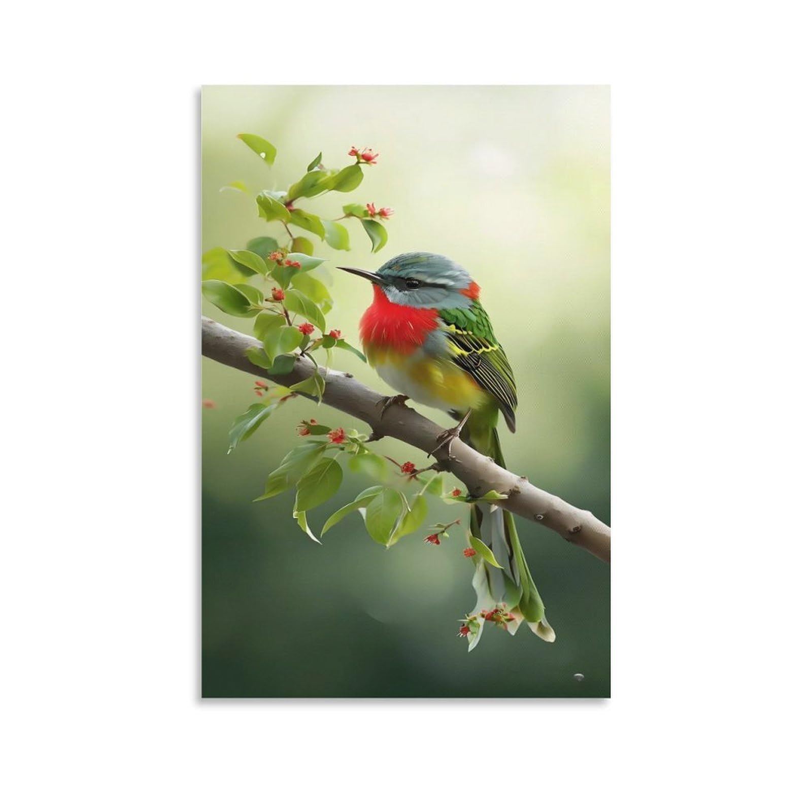 IEJKLUVWX Branch Hummingbird Wall Pictures Kingfisher Waterproof Canvas Ready to Hang Easy to Install for Hallway Living Room Housewarming Gift Modern 20x30inch(50x75cm)