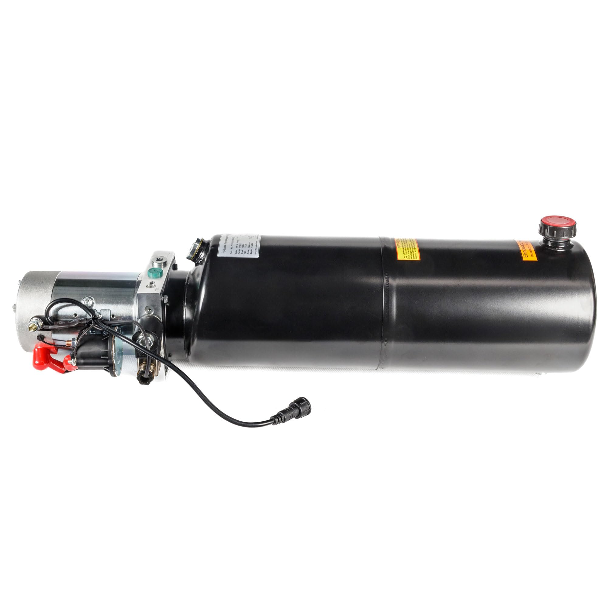 Hydraulikaggregat, Hydraulikpumpe 12 V 180 bar 2000 Watt mit 12 Liter Stahltank und Kabelfernbedienung (1 x Funkfernbedienung)