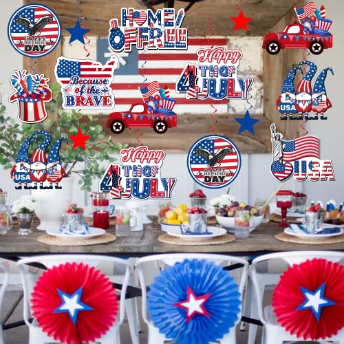 36Pcs 4Th Of July Decorations Hanging Swirls, No-Diy Patriotic Decorations Fourth Of July Party Decorations Hanging Swirls, Independence Day July 4Th Decorations Hanging Swirls #TOP1