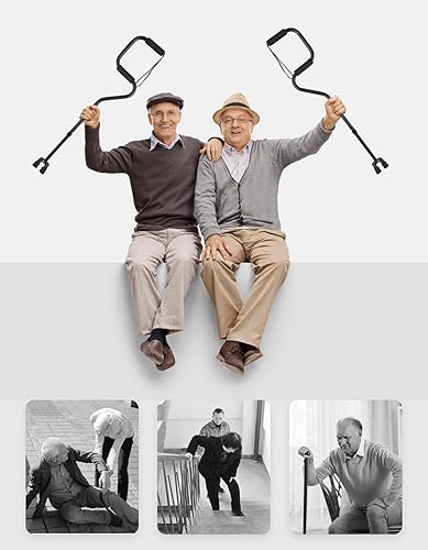 Miniatura 7 de G2 - Bastón telescópicoligero y resistente con 4 puntas pequeñasagarre de espuma suave, goma antideslizante TRP, diseño de mango de dos secciones,