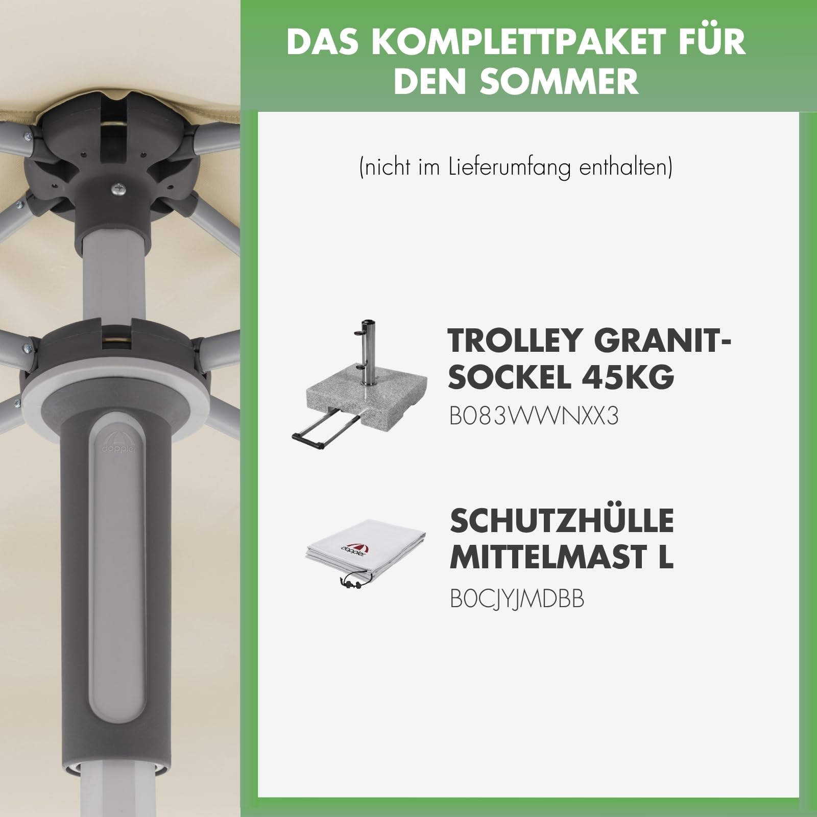 Doppler Sonnenschirm AluPro Neo Push Up 200x250cm in verschiedenen Farben