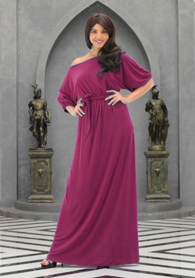 Amazon.com: KOH KOH Womens Long Sexy One Off Shoulder Flowy