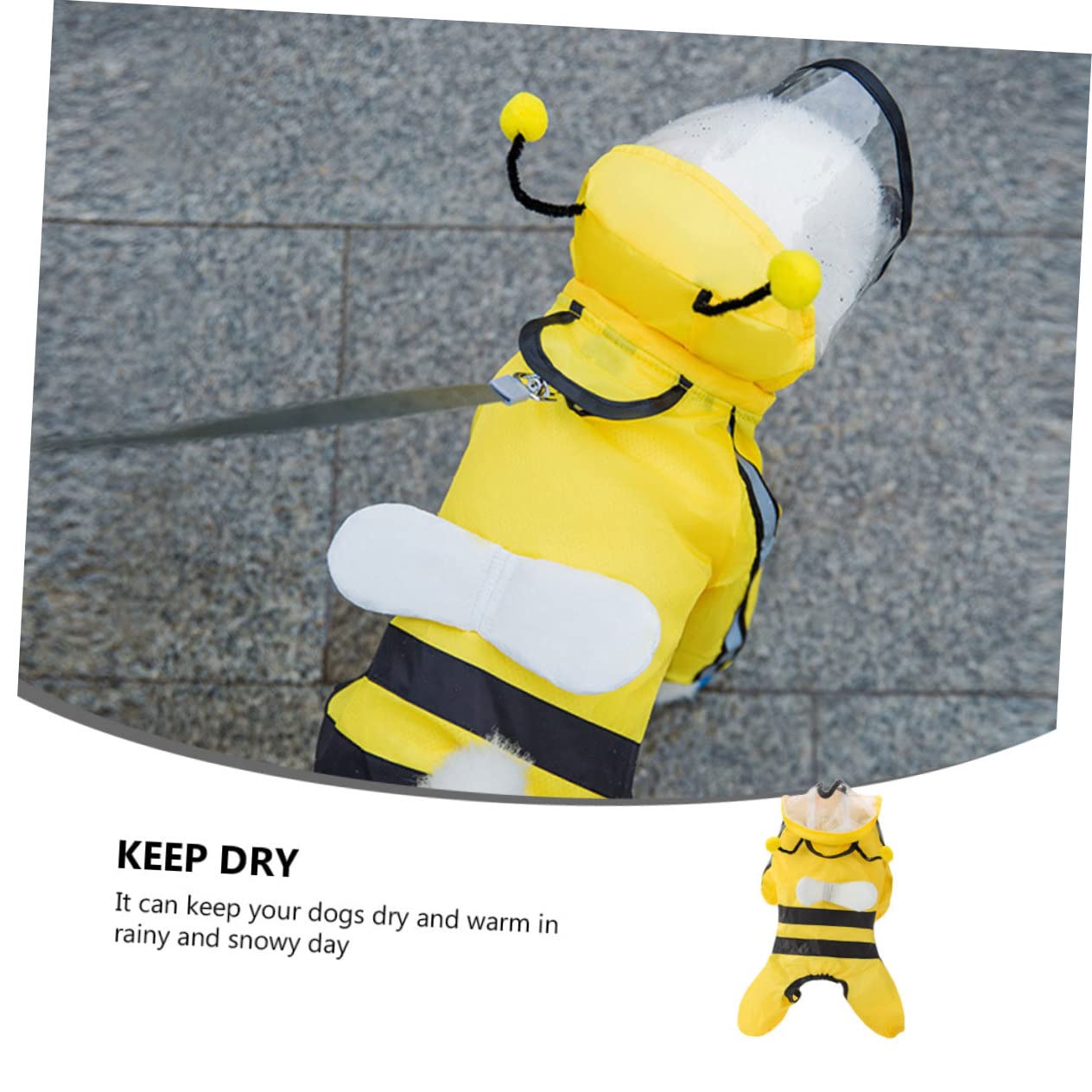 Didiseaon 3pièces Manteau De Pluie pour Chiens Abeille Veste Imperméable Et Respirante pour Petits Et Moyens Chiens Poncho Pratique Et pour Journées Pluvieuses