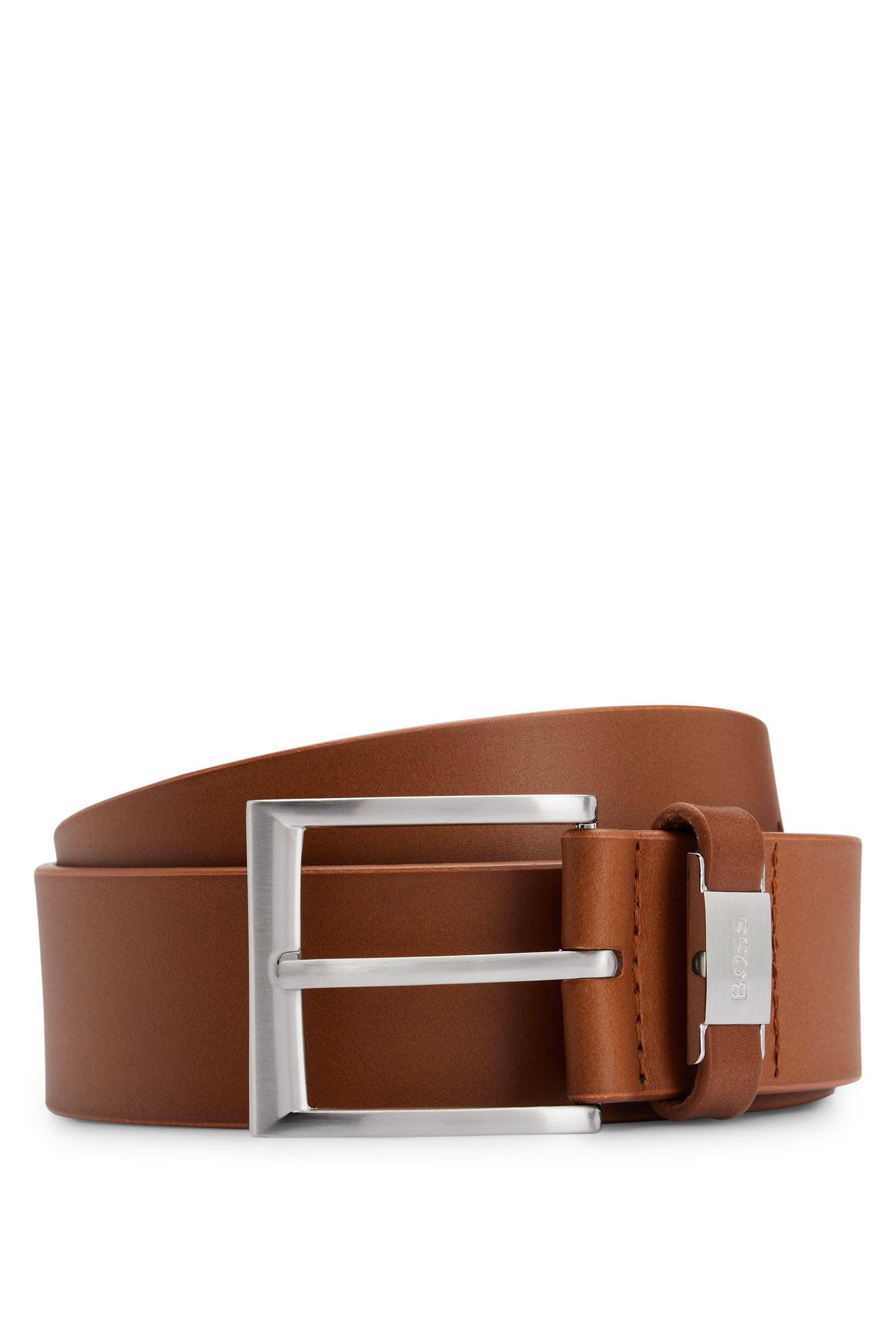 BOSS Connio Men's Real Leather Business Belt, Medium Brown210