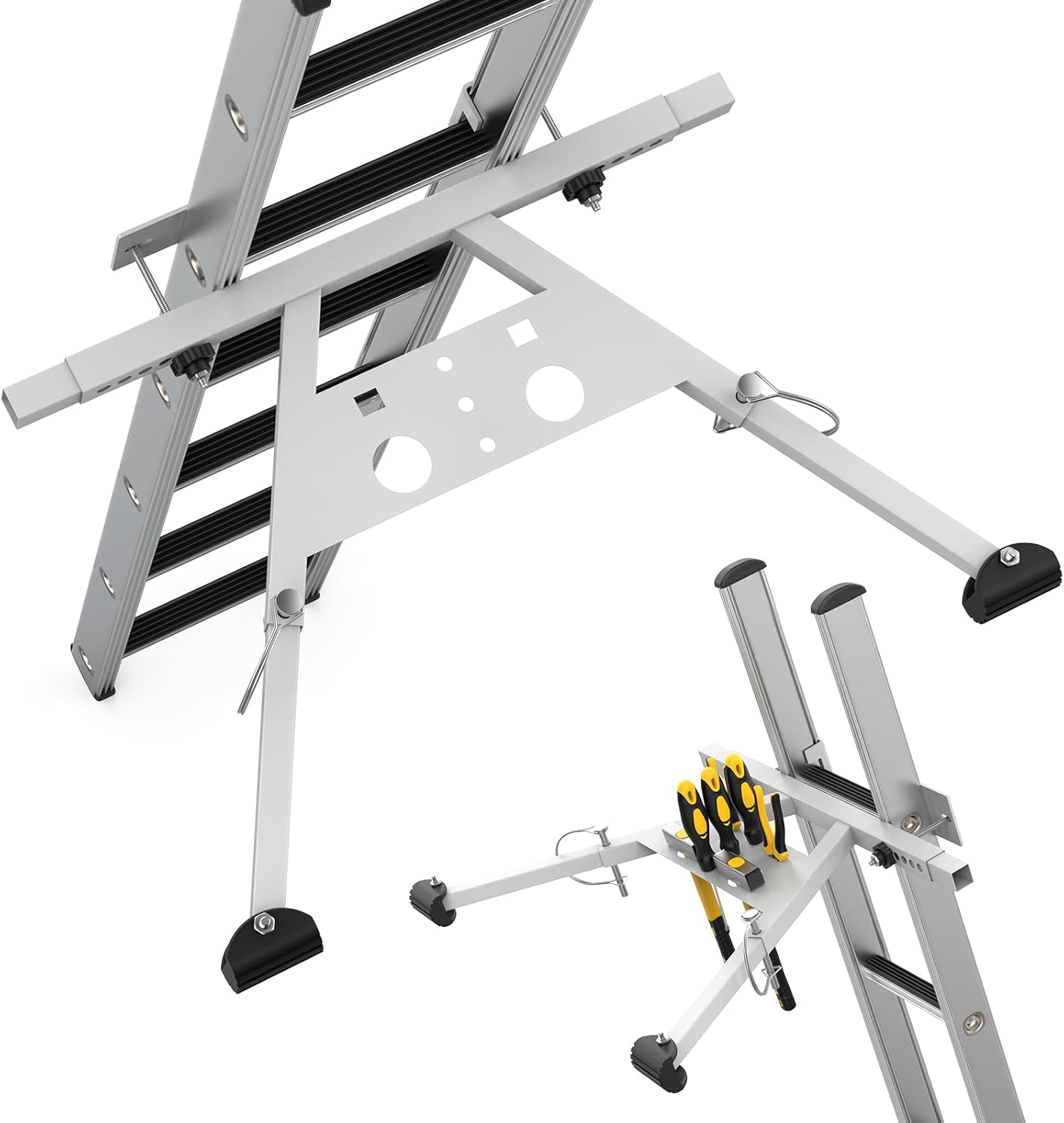 BreeRainz Adjustable Ladder Stabilizer Standoff,Heavy Duty Ladder Safety Support for Extension Ladders, Roof, and Wall,Universal Ladder Accessories for Secure Climbing
