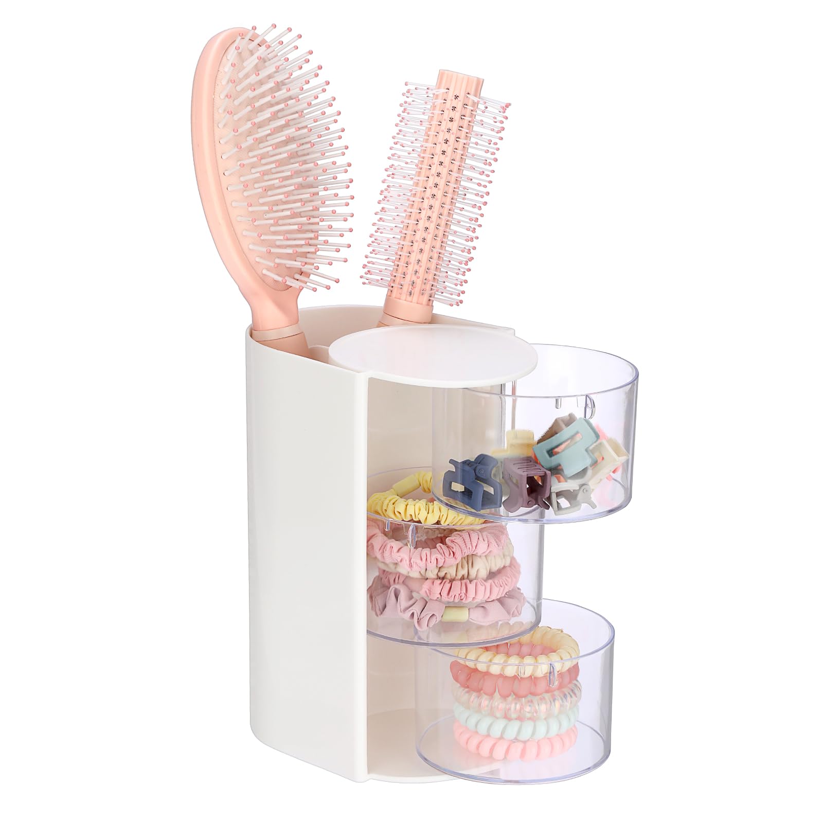 Boîte à bijoux rotative et organiseur de pinceaux pour un bureau et salle de bain ordonnés