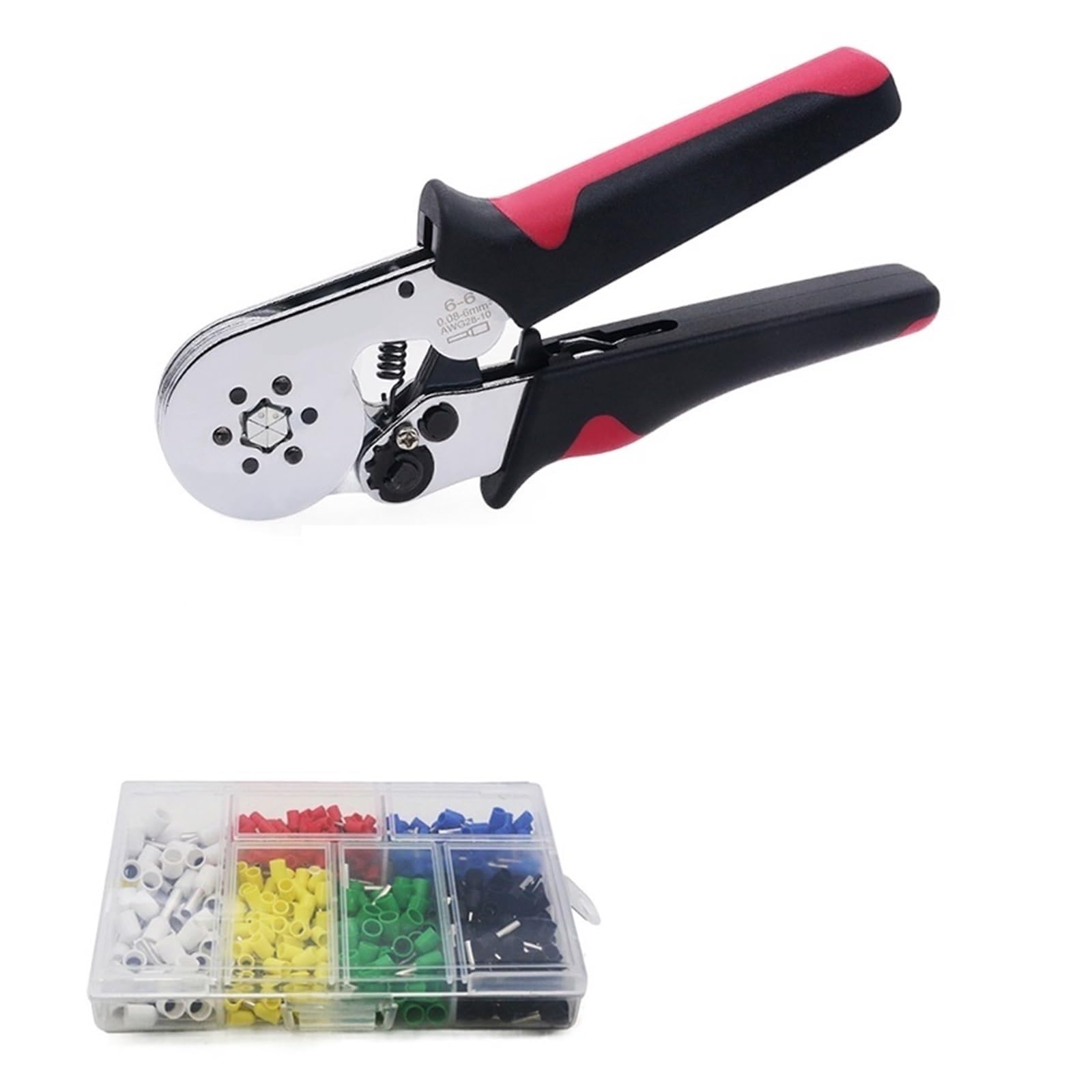 Cvjdfhre One Color Crimper， Tube Bootlace Ve And Te Terminals Crimping Pliers & Terminal Min 0.08Mm Max 16Mm Set Hand Tools Electrician Crimper