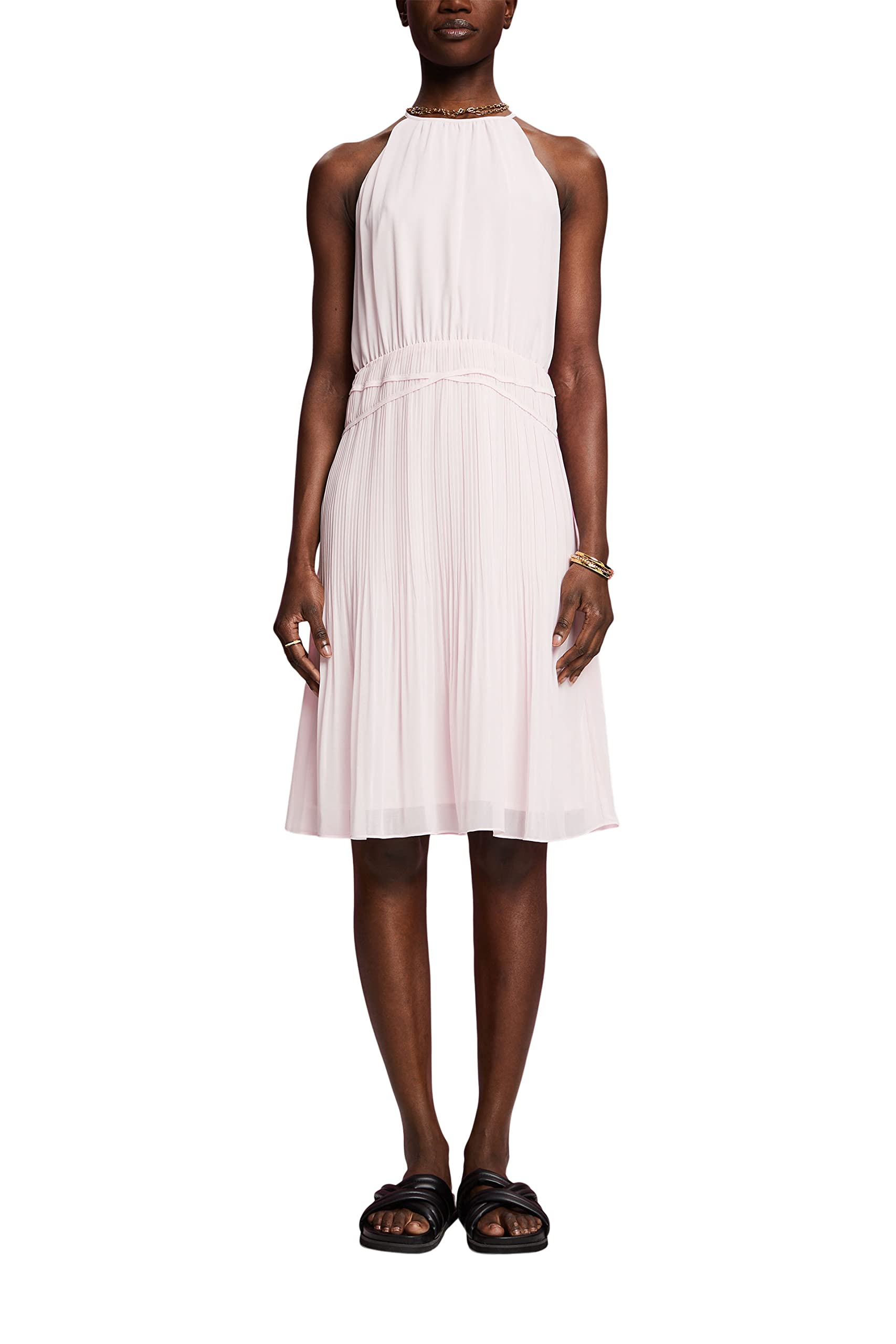 Esprit Women's 695/Pastel Pink Collection Recycled Chiffon Dress, 16