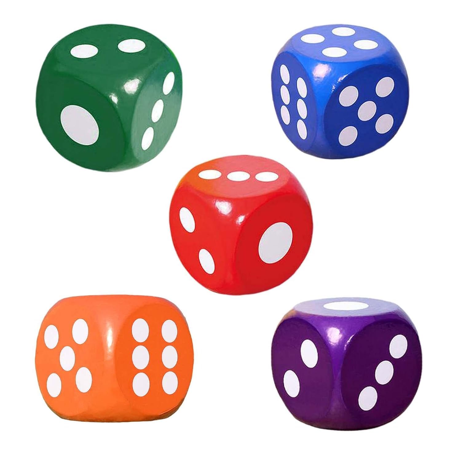 DIGSMORDEN Ludo Dice 16mm (Multicolour) β Bright Multicolor Design Dice Set for Board Games | Durable Plastic Six-Sided for Ludo, Snakes & Ladders, Monopoly, and Other Board Games (Pack of 5) 3