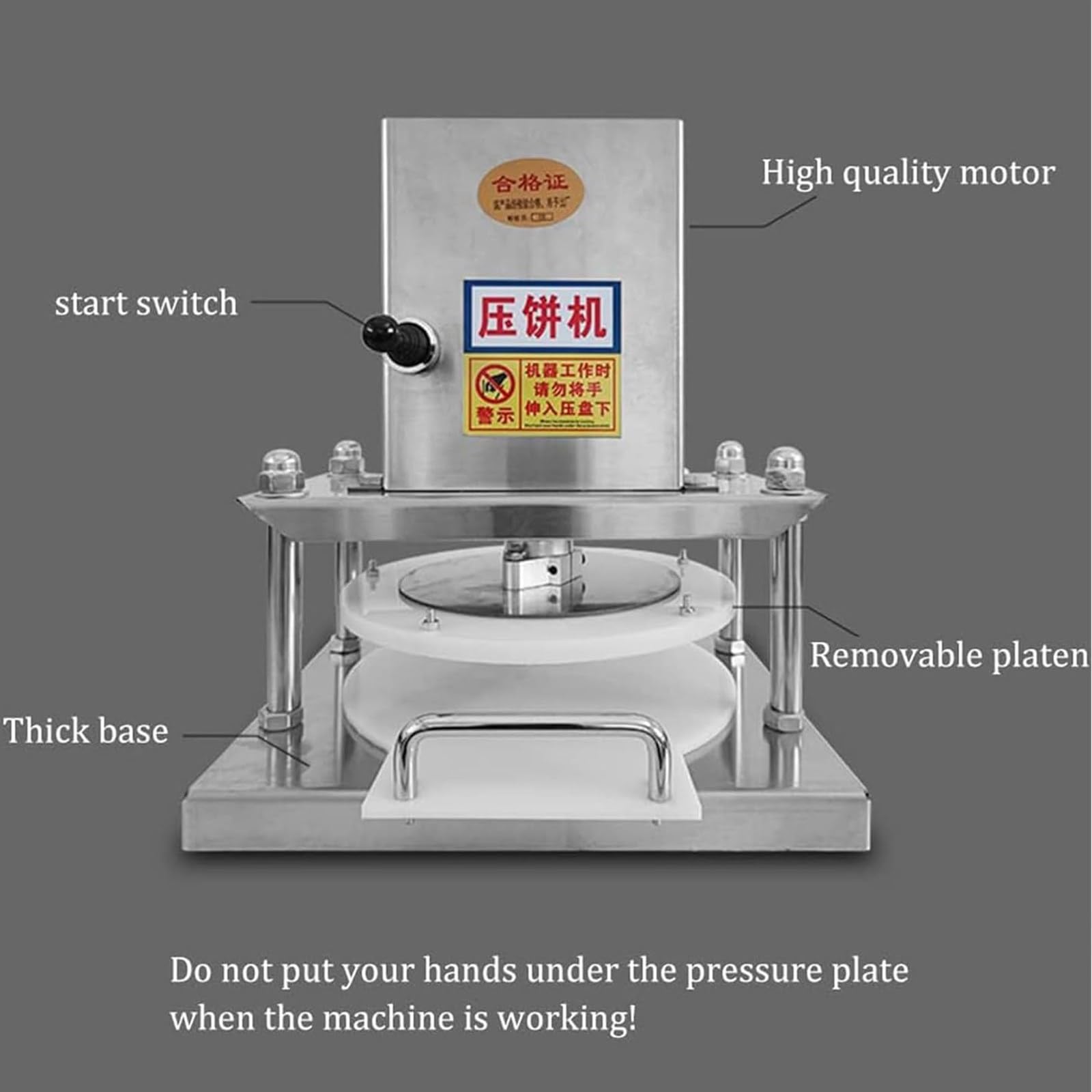 Pressa Per Impasto Pizza Elettrica - Macchina Per Tortilla 8.66 Pollici Acciaio Inossidabile, Per Uso Commerciale