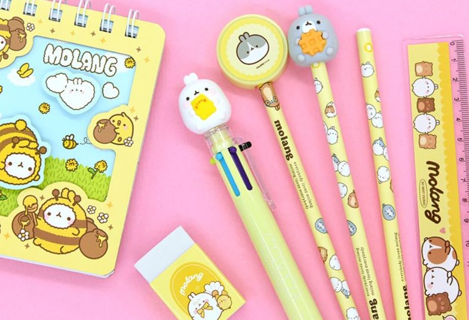 Amazon | 【RS公式】モラン Molang 文房具セット 8点 女の子 文房具