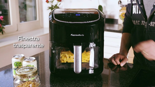 Friggitrice Ad Aria Melchioni Gaia 8L - 1800W, 13 Programmi, Touch Screen, Nero