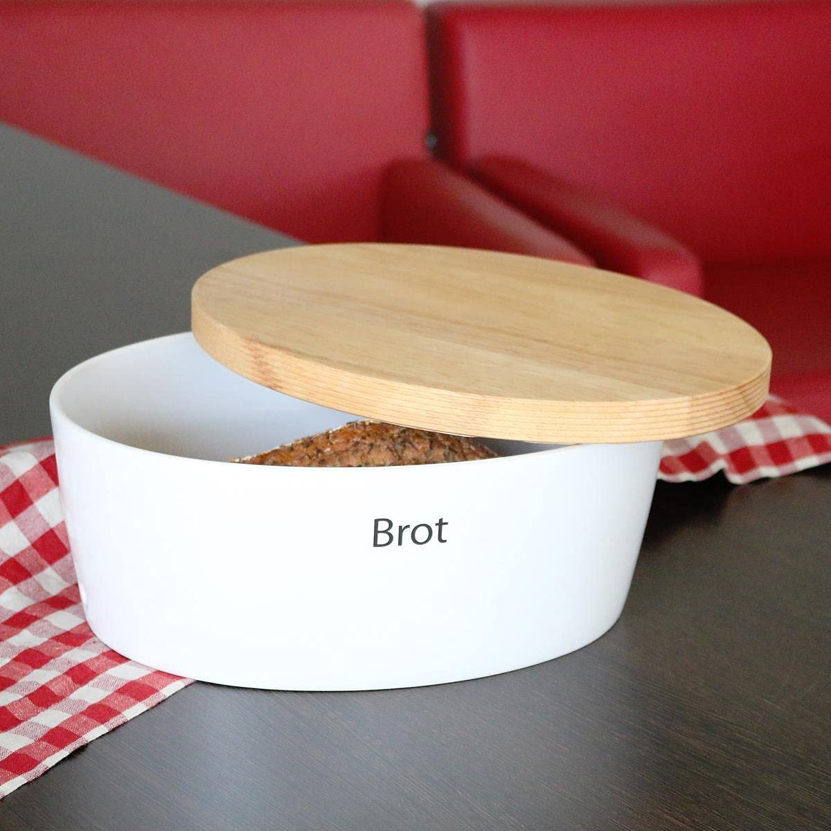 Continenta 440s.de Brottopf XL aus Keramik mit Holzdeckel, ca. 36 x 23 x 13,5 cm | CON-03932000