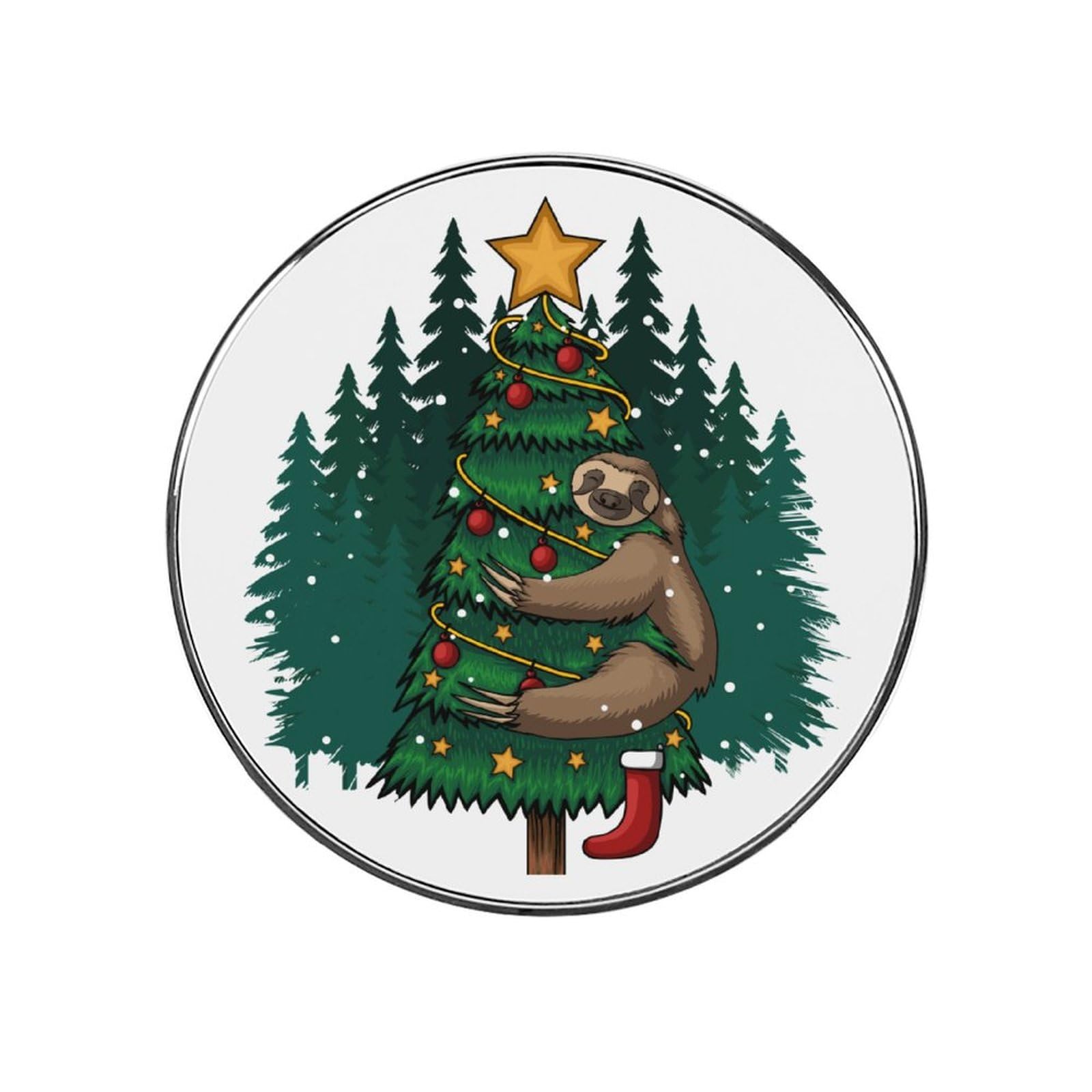 Christmas Sloth Alloy Fridge Magnet For Office Cabinet Refrigerator Whiteboard Photo