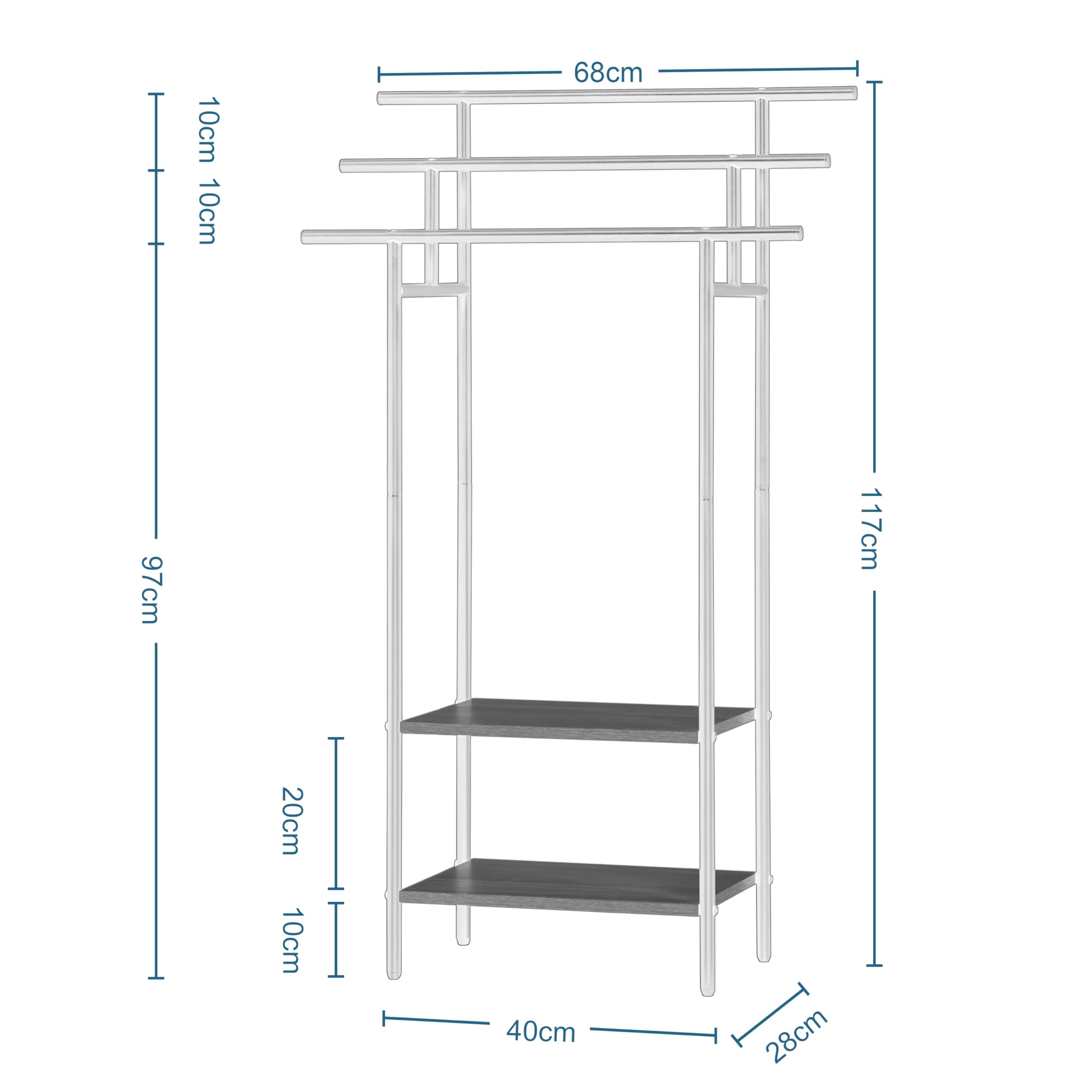 EUGAD Toallero de Baño de Pie, Soporte Toallas con 3 Barras y 2 Estantes, Gran Espacio de Almacenamiento, Toallero Escalera de Madera y Metal, Negro+Roble Claro