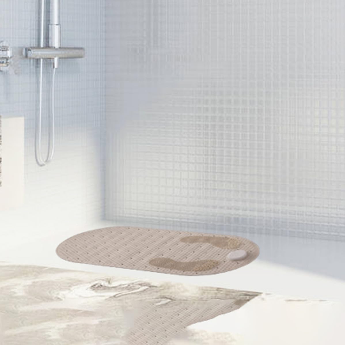 Non-Slip Bathroom Mat with Massage Function and Full Suction Cups TPE Material Anti-Slip Foot Massager Pad for Spas and Hospitals