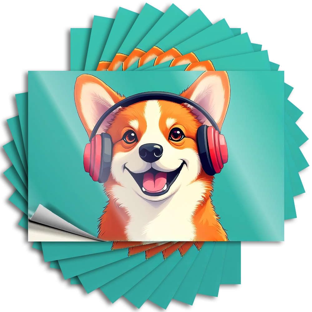 Accessories Funny Decals - A Cheerful Dog Wearing Headphones. Removable Decal Garage Easy Peel for Outside(6X9CM)