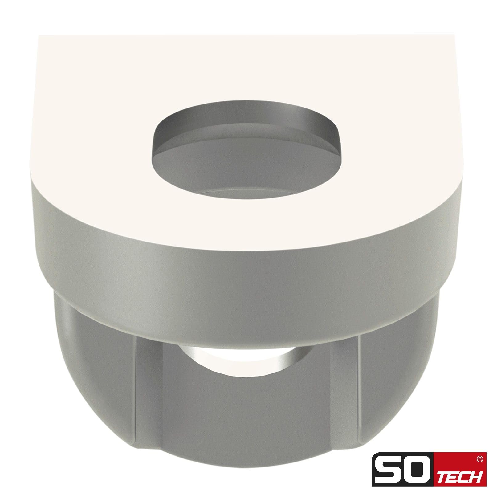 SOTECH 100 Pezzi Reggimensola Italiana Ferramenta – Supporti Angolari Per Foro 5 Mm, Look Acciaio Inox, Con Viti Europee, Collegamenti Tensili Per Mobili