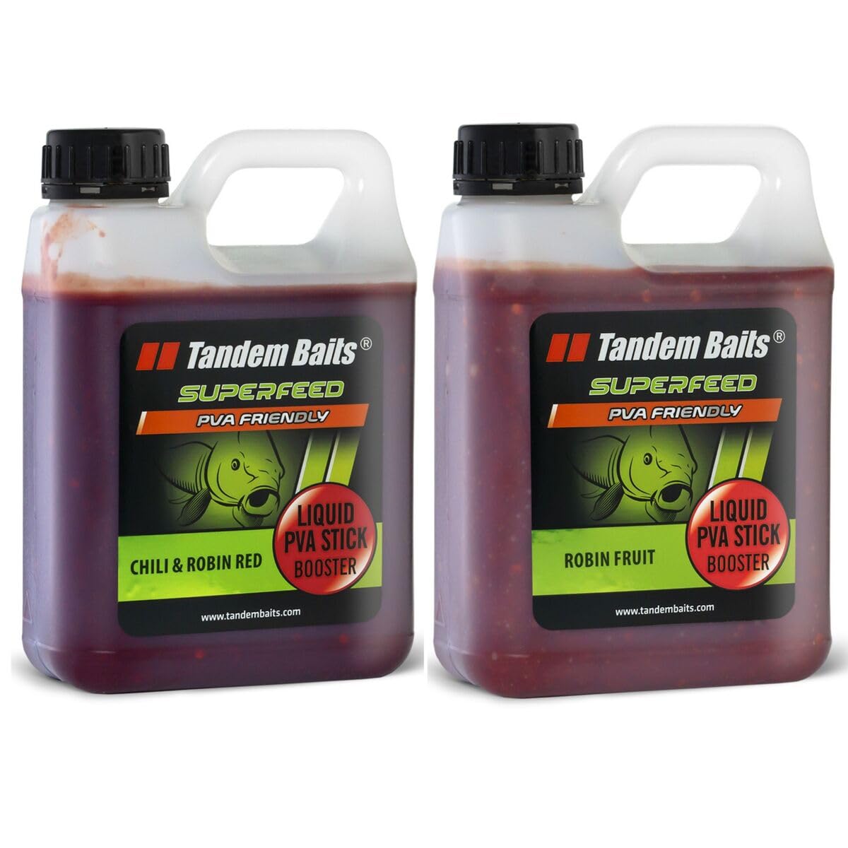 Tandem Baits Alimento para pesca de carpa, atractor SuperFeed Liquid PVA Stick Booster 2 unidades, 1000 ml, mezcla de sabor Robin Red