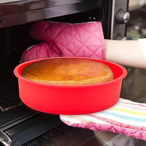 Miniatura 5 de KWAGOCAR 3 moldes redondos de silicona para tartas, moldes de silicona para hornear, de liberación rápida, sartenes de cocina, antiadherentes,