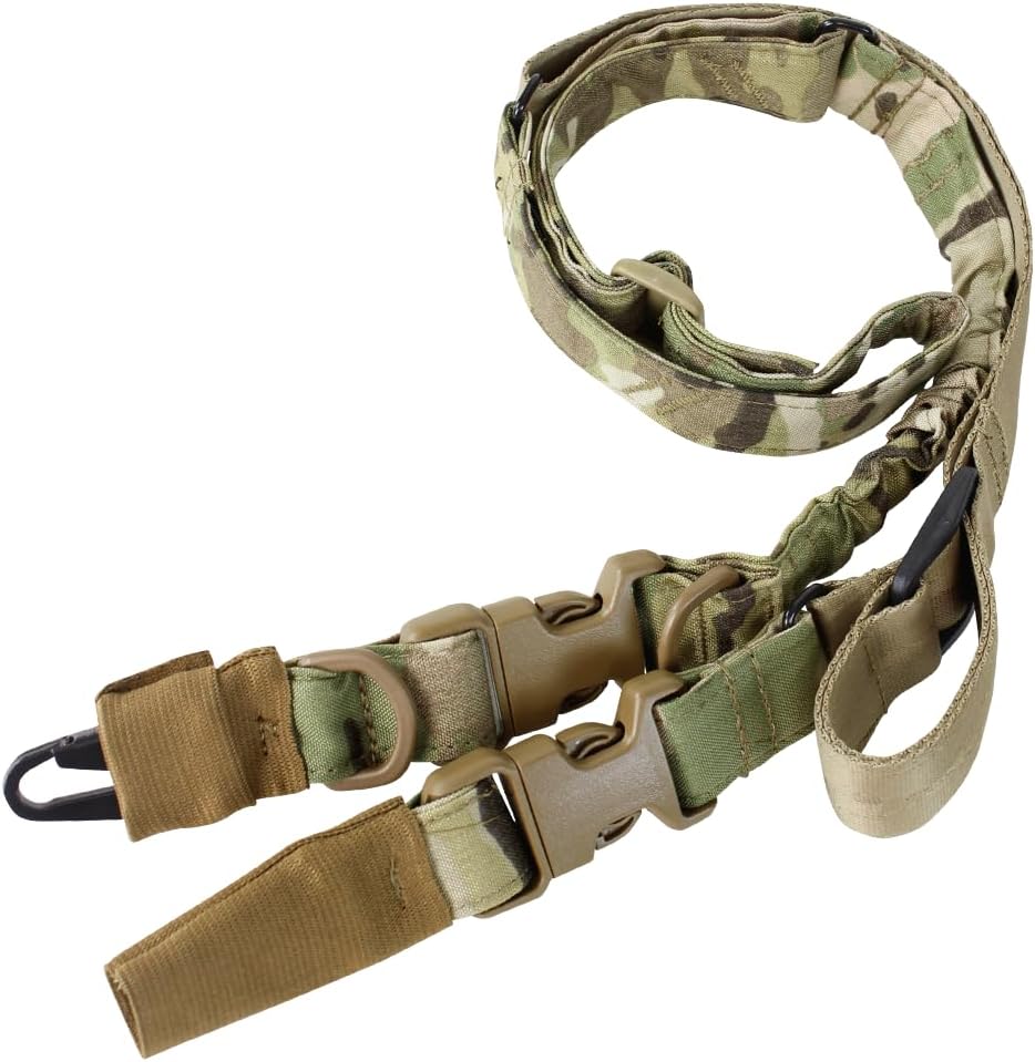 Condor Stryke Single Bungee Conversion Sling – Tactical 2-in-1 Rifle Sling with Quick-Release Buckles & HK Snap Hook Attachment | Multicam