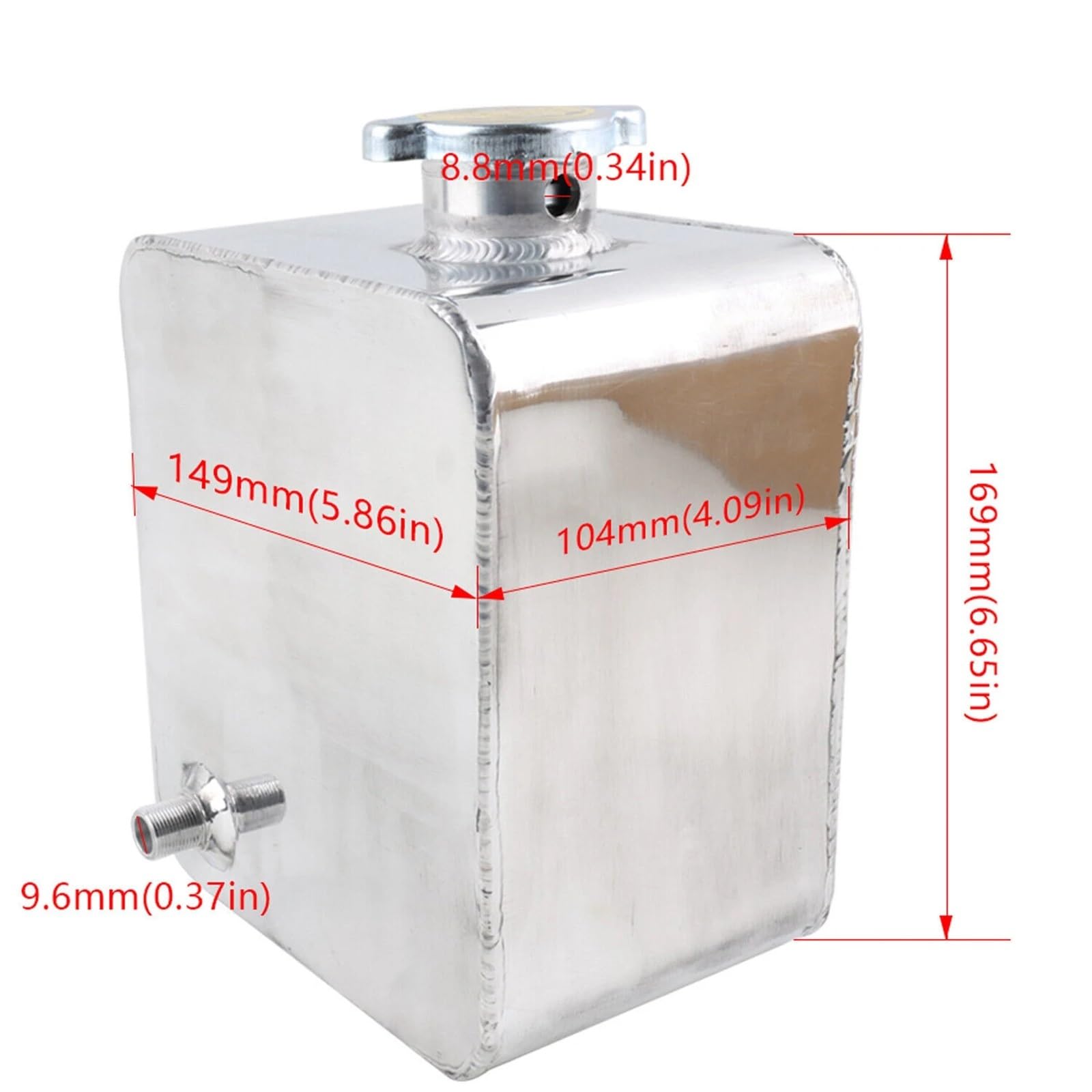 2,5 l aluminiowa butelka do zbiornika wyrównawczego, uniwersalna chłodnica samochodowa do wody chłodzącej chłodzenia silnika(SILVER)