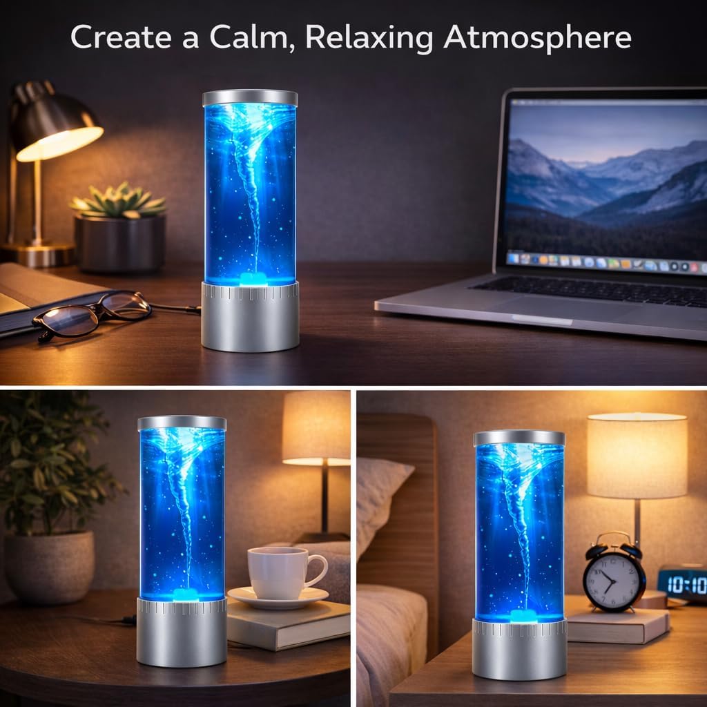 Tornado Lamp & Night Light - Mesmerizing Motion & Soft Glow for Relaxation and Ambiance - Image 2