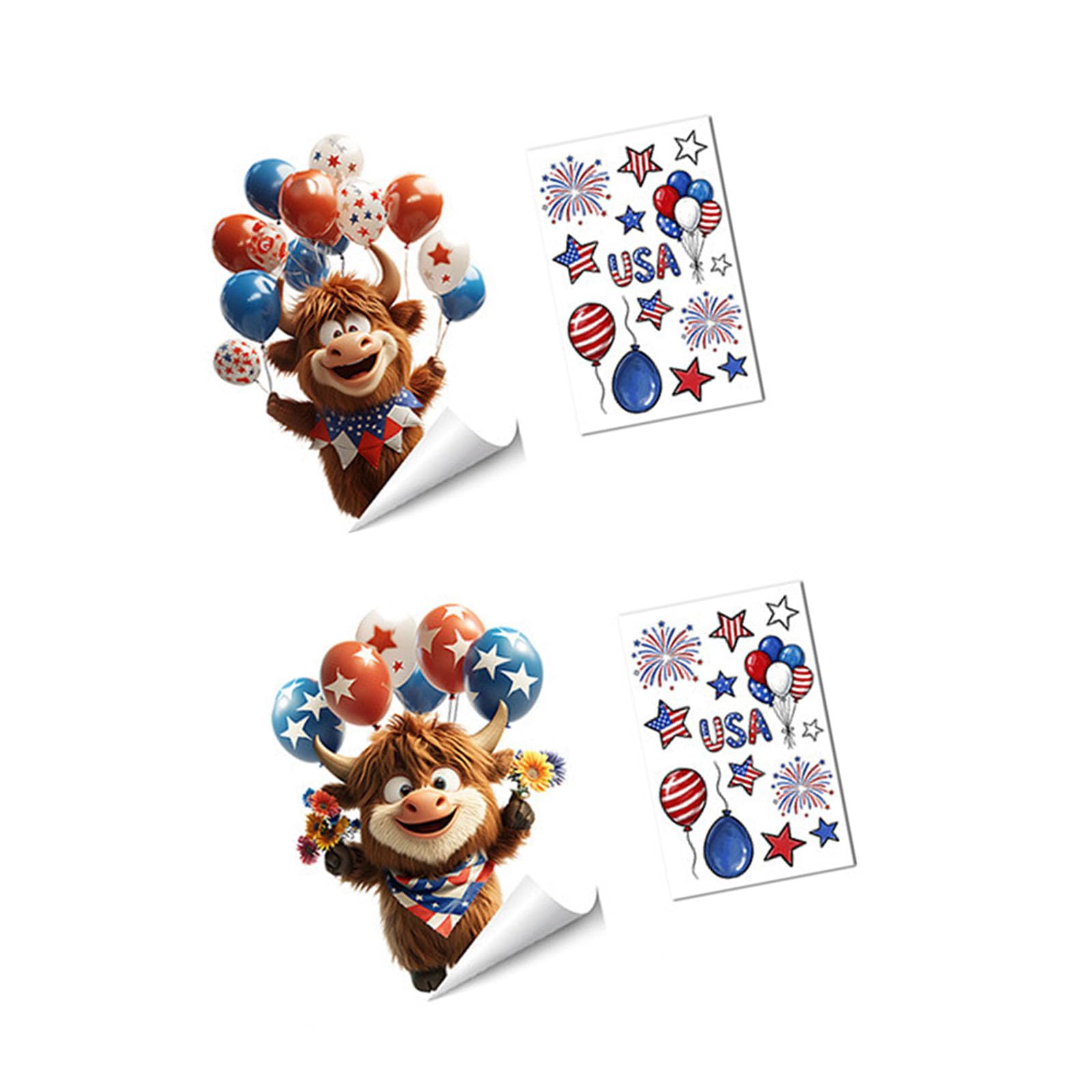 Whoasyst Statics Cling Window Decal US Flag Design Easy to Apply and Remove Party Window Clings for Festival Decors US Flag Glass Decal
