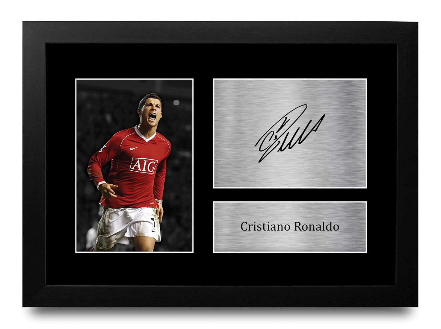 HWC Trading FR A4 Cristiano Ronaldo Geschenke Gedrucktes Signiertes Autogramm Foto für Fußball Anhänger and Fans - A4 Gerahmt