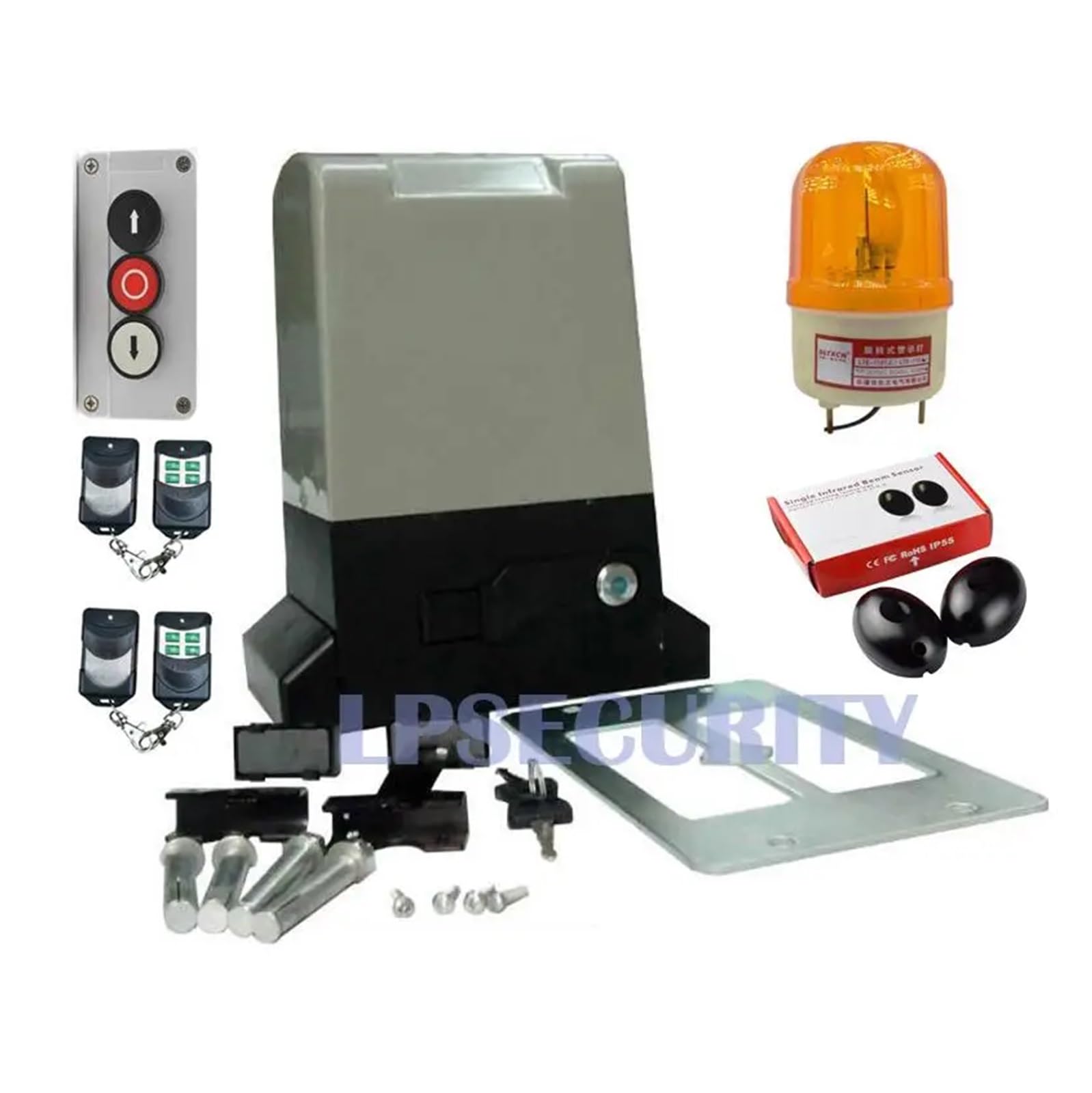 Automatic Gate Opener, Automatic Sliding Gate Opener Motor for Up to 800KGS (photocells,Button,lamp,keypad, GSM Optional)(Kit2)
