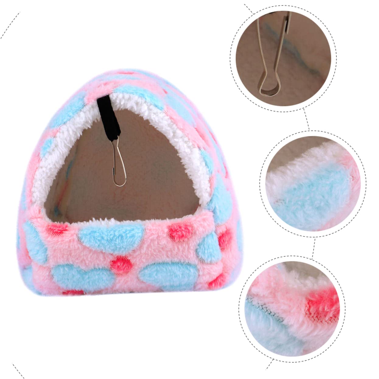 BESPORTBLE 5stücke Thermische Hängematte Für Hamster Winterwarm Aus Baumwolle Mit Metallhaken Für Kleine Haustiere Wie Chinchillas Ratten Und Meerschweinchen Mit Herzen