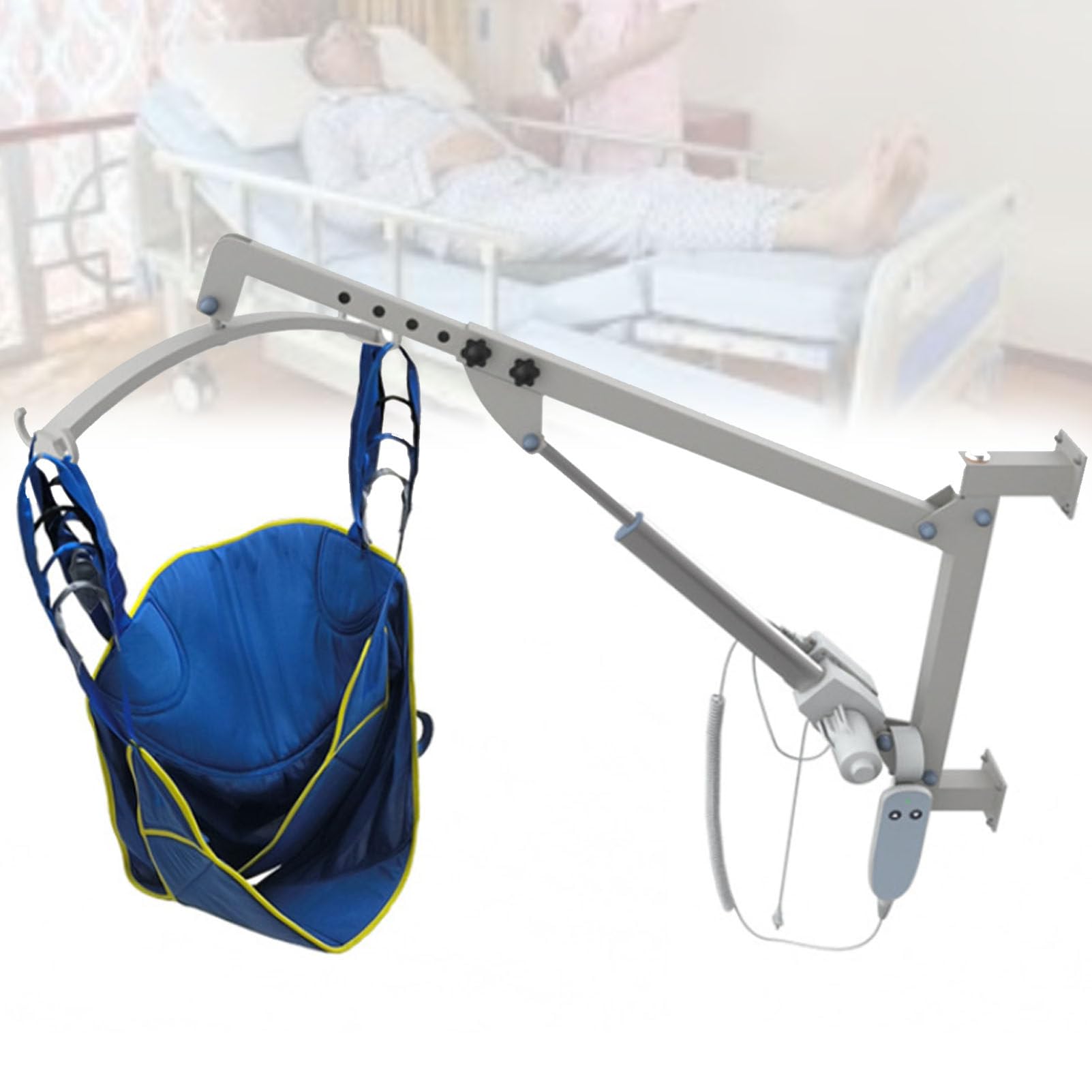 Sollevatore A Parete per Pazienti Anziani, Macchina di Trasferimento Elettrica con Telecomando E capacità di 150 kg, per Uso Domestico, Persone Disabili