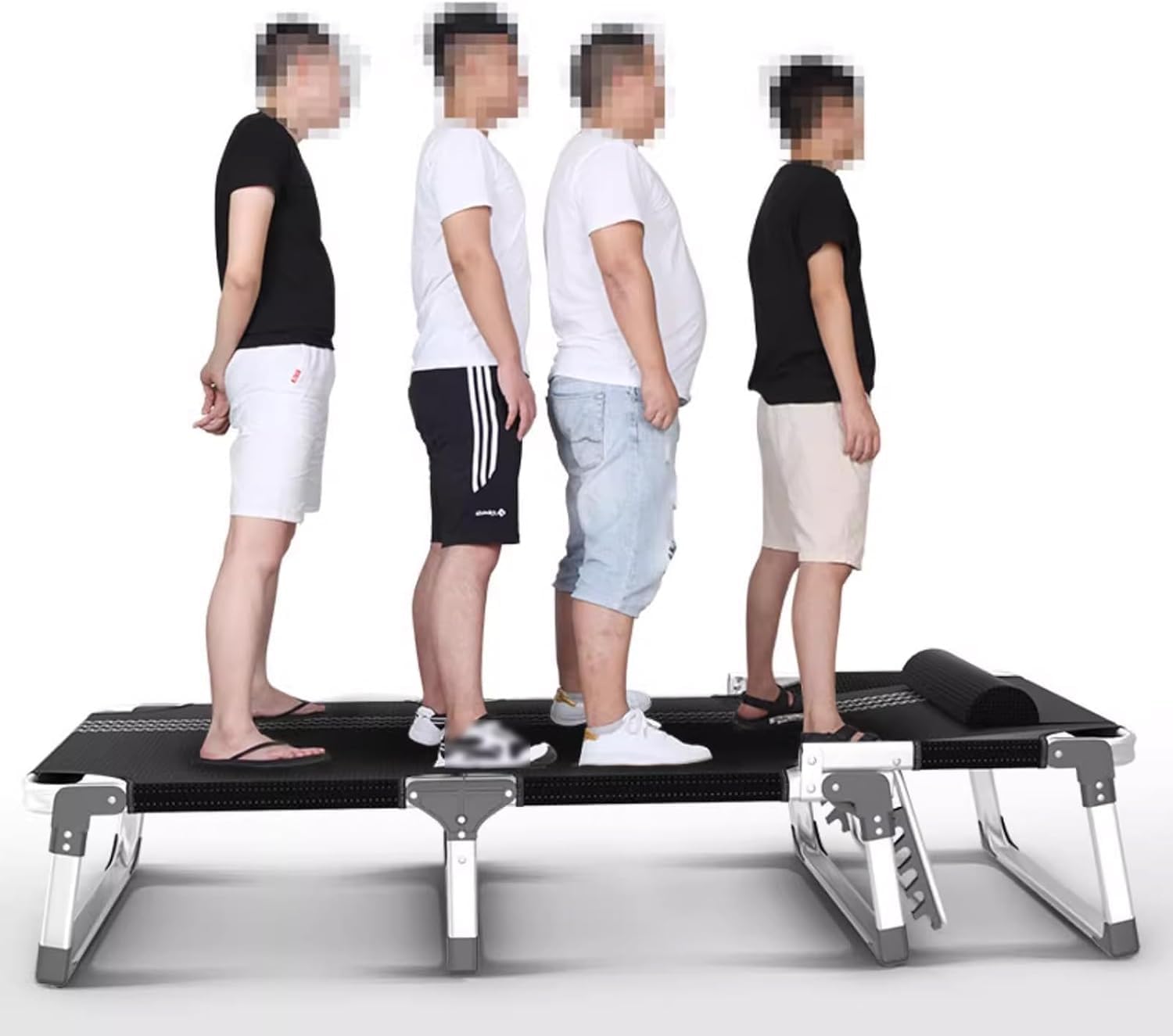 Łóżko polowe składane Składana rama łóżka, aluminiowa konstrukcja ze stopu z zagłówkiem, przenośne łóżko składane dla dorosłych, regulowane nachylenie