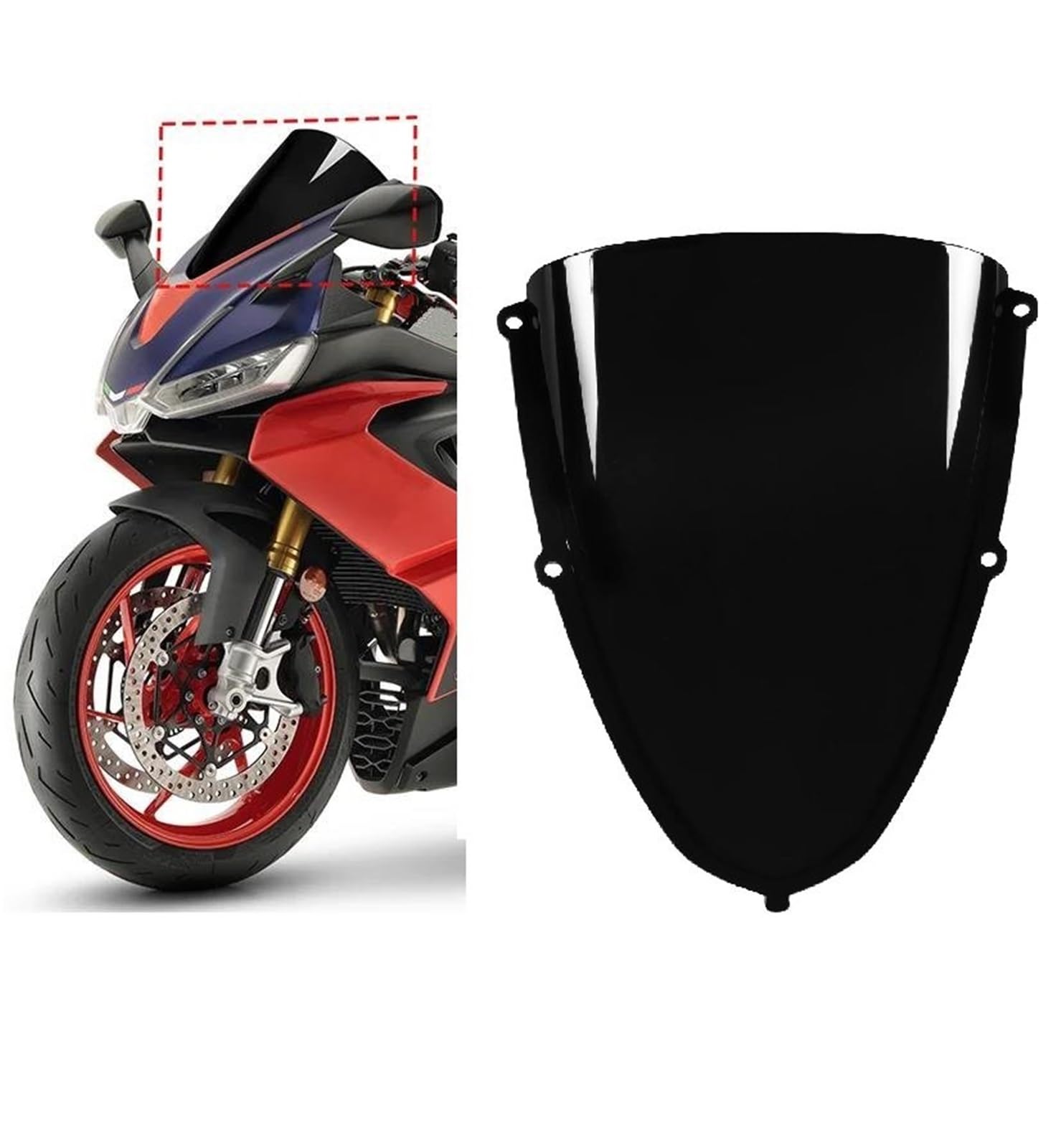 Parabrezza Per Moto, Deflettori Antivento Per Aprilia RS660 RS 660 2020-2024, Parabrezza Anteriore, Visiera Cupolino Parabrezza(Fumo)