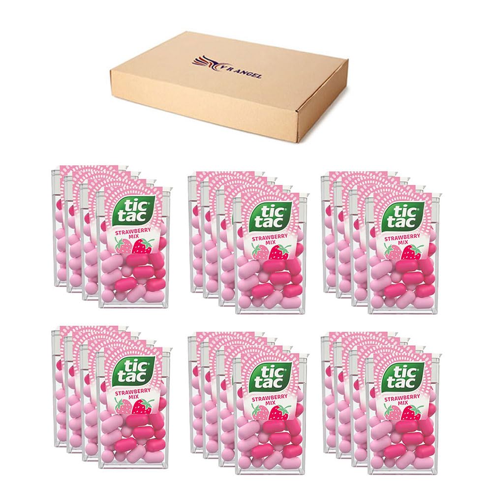 Sponsored Ad – 24 Strawberry Mix Tic Tac Mint sweets For Little Moments of Refreshment - Sold By VR Angel