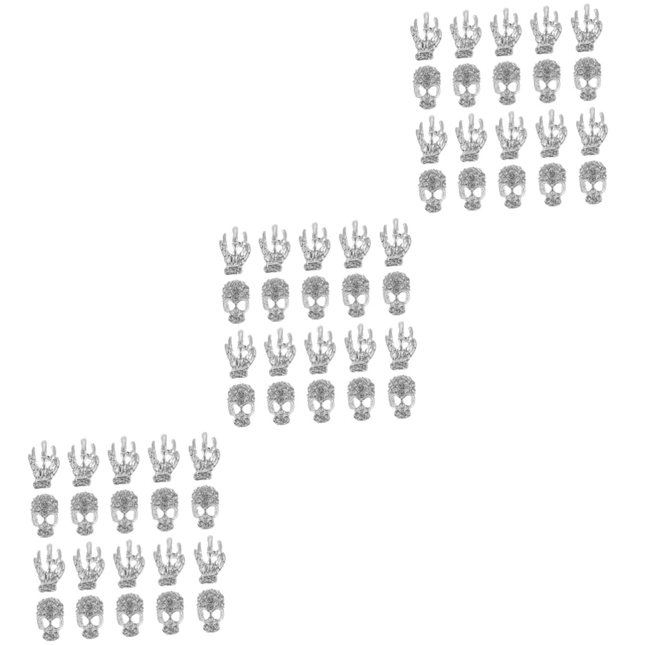minkissy 120piezas Pegatinas De Calavera Para Uñas Con Brillantes Decoración De Manicura y Bricolaje Para Uñas Naturales y Acrílicas