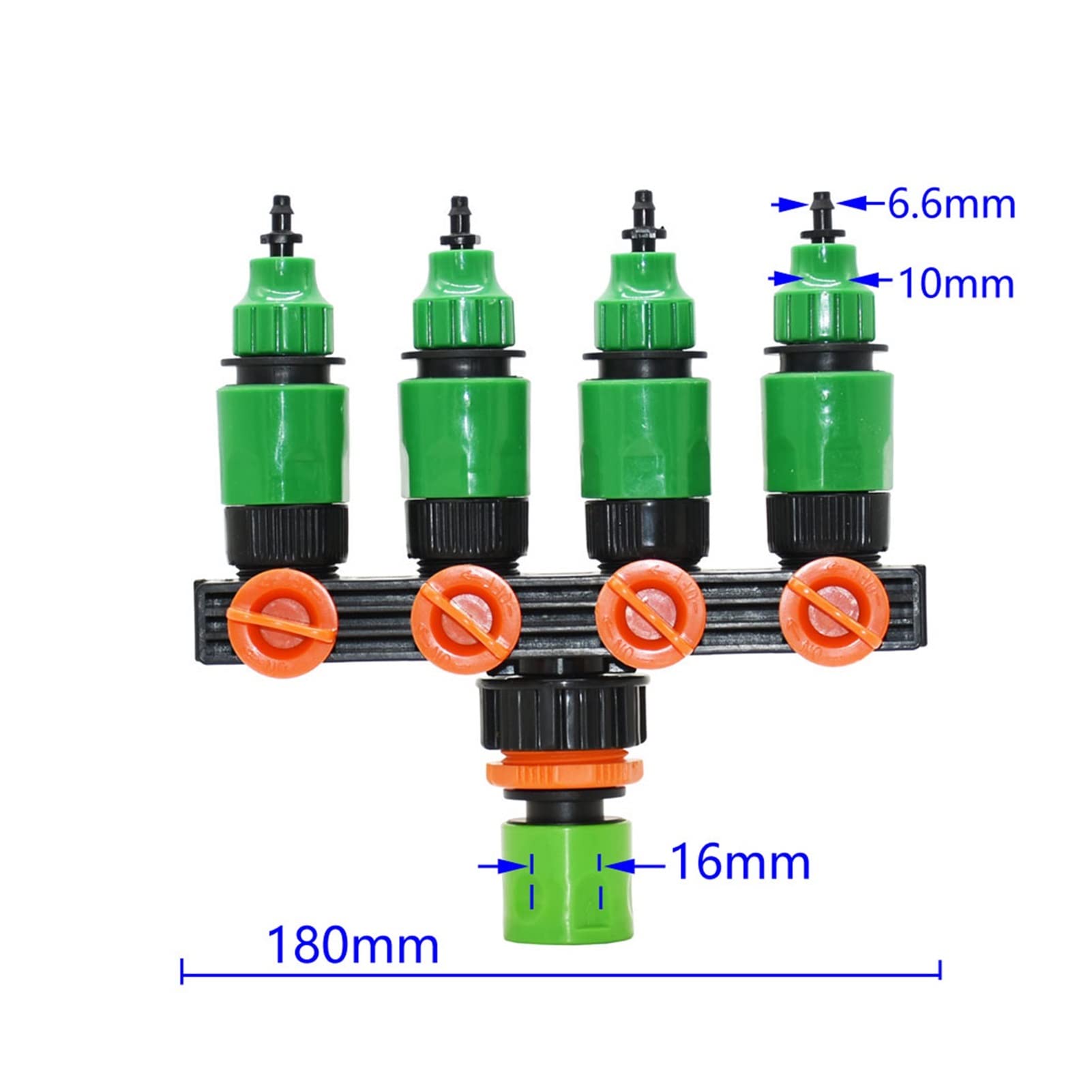 Conector de grifo de manguera de jardín 1/4 3/8 pulgadas Manguera de 4 vías Garden Tap Agua Dispensador de agua Válvula de riego con hembra 1/2 "3/4" 1 "4/7 8/11 Diverente de manguera con cuatro punto