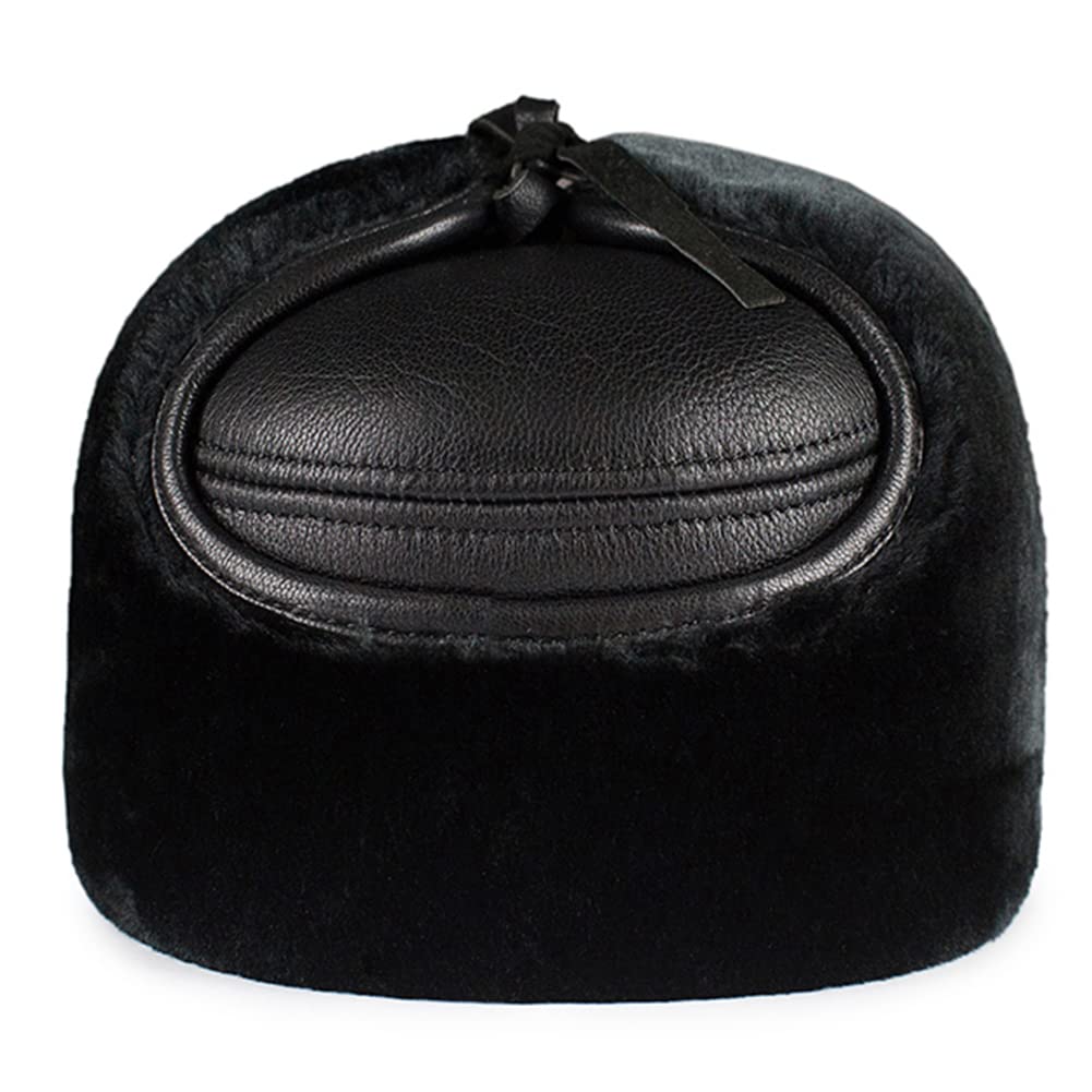 DongBao Gorra de béisbol de Cuero para Hombre, Sombrero Militar, Sombrero para el Sol con Orejeras