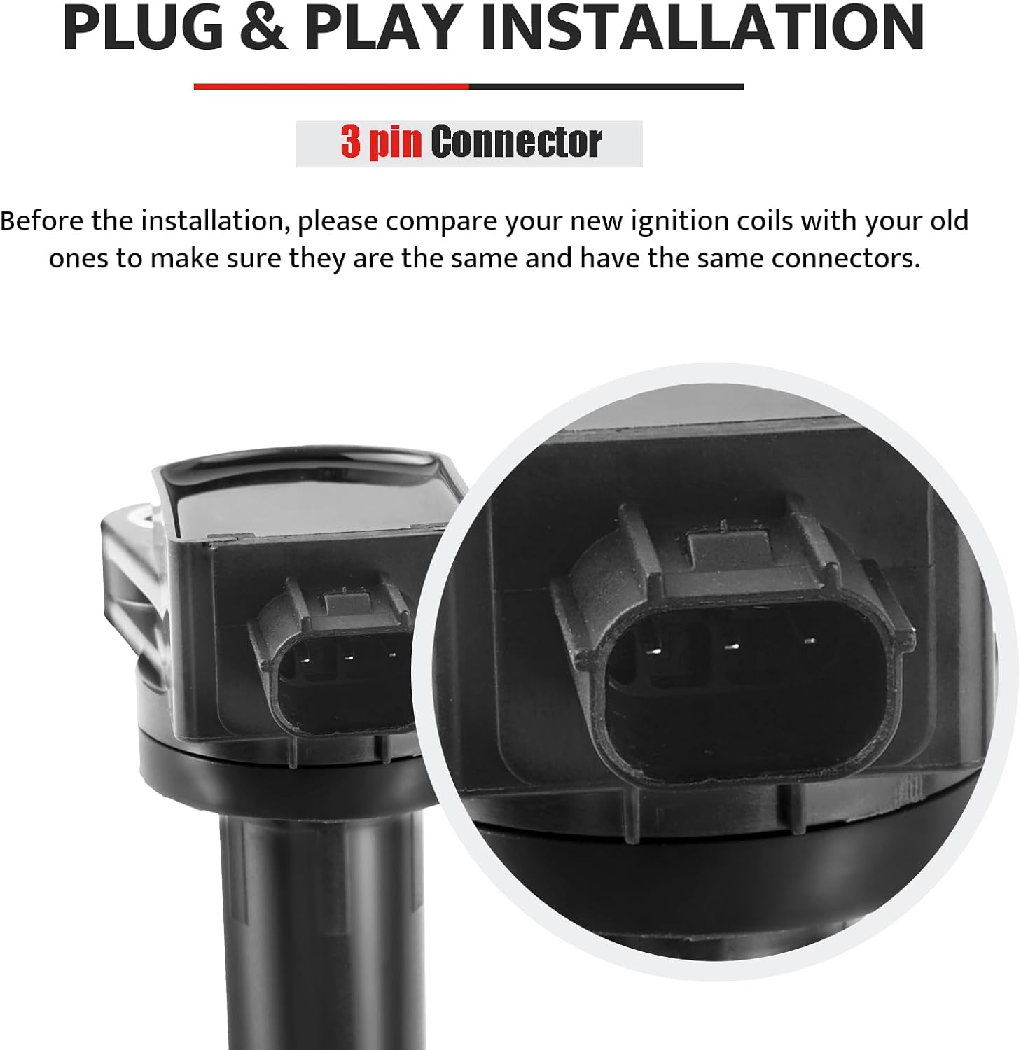 Ignition Coil Pack and Spark Plugs Kit fit for L4 2.4L 2008 2009 2010 2011 2012 Honda Accord, Honda CR-V CRV Civic SI Crosstour, 2013 2014 2015 Ac-ur-a ILX 2.4, UF602, Set of 4